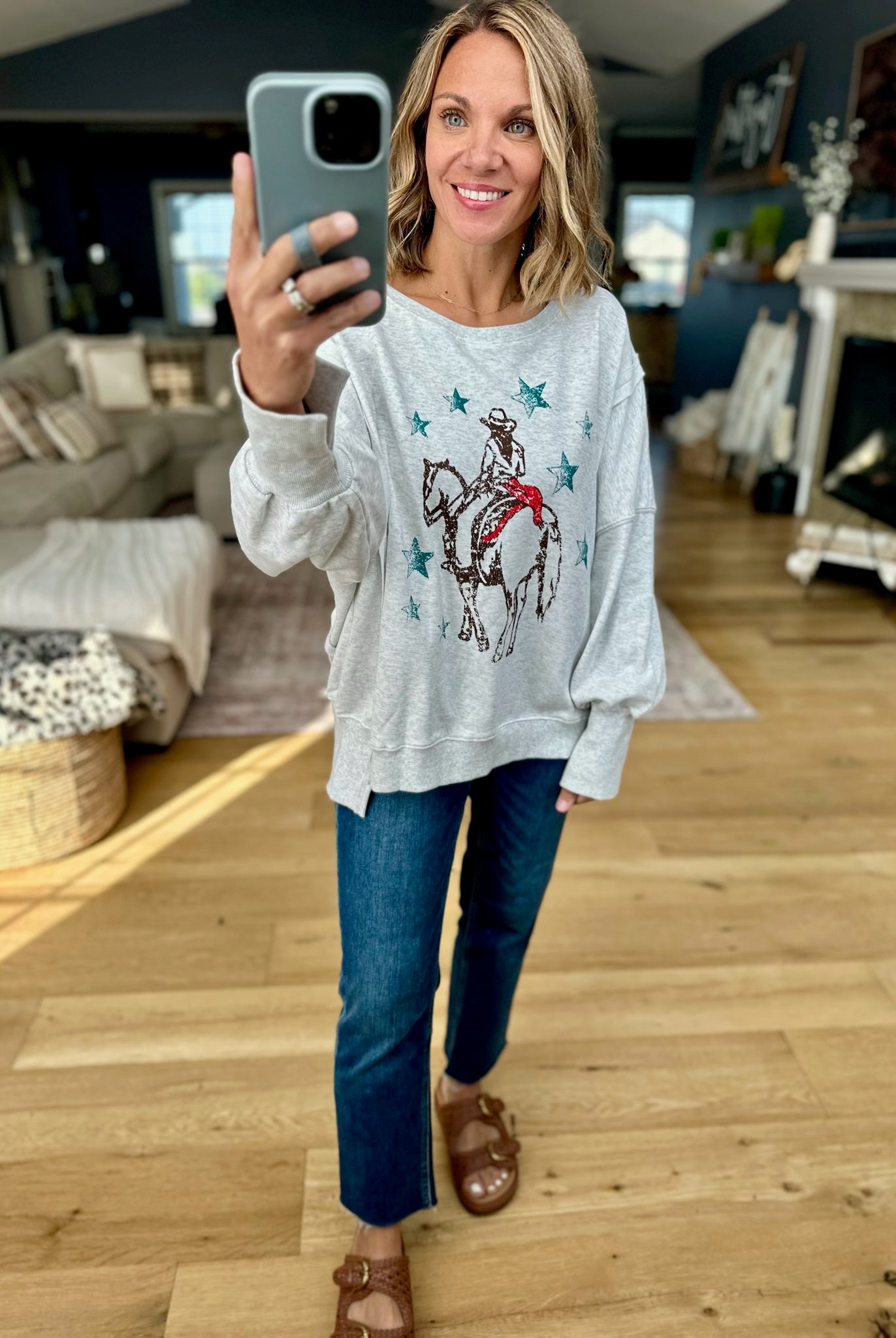 Wild Wild West Graphic Crew-Eesome-Anna Kaytes Boutique, Women's Fashion Boutique in Grinnell, Iowa