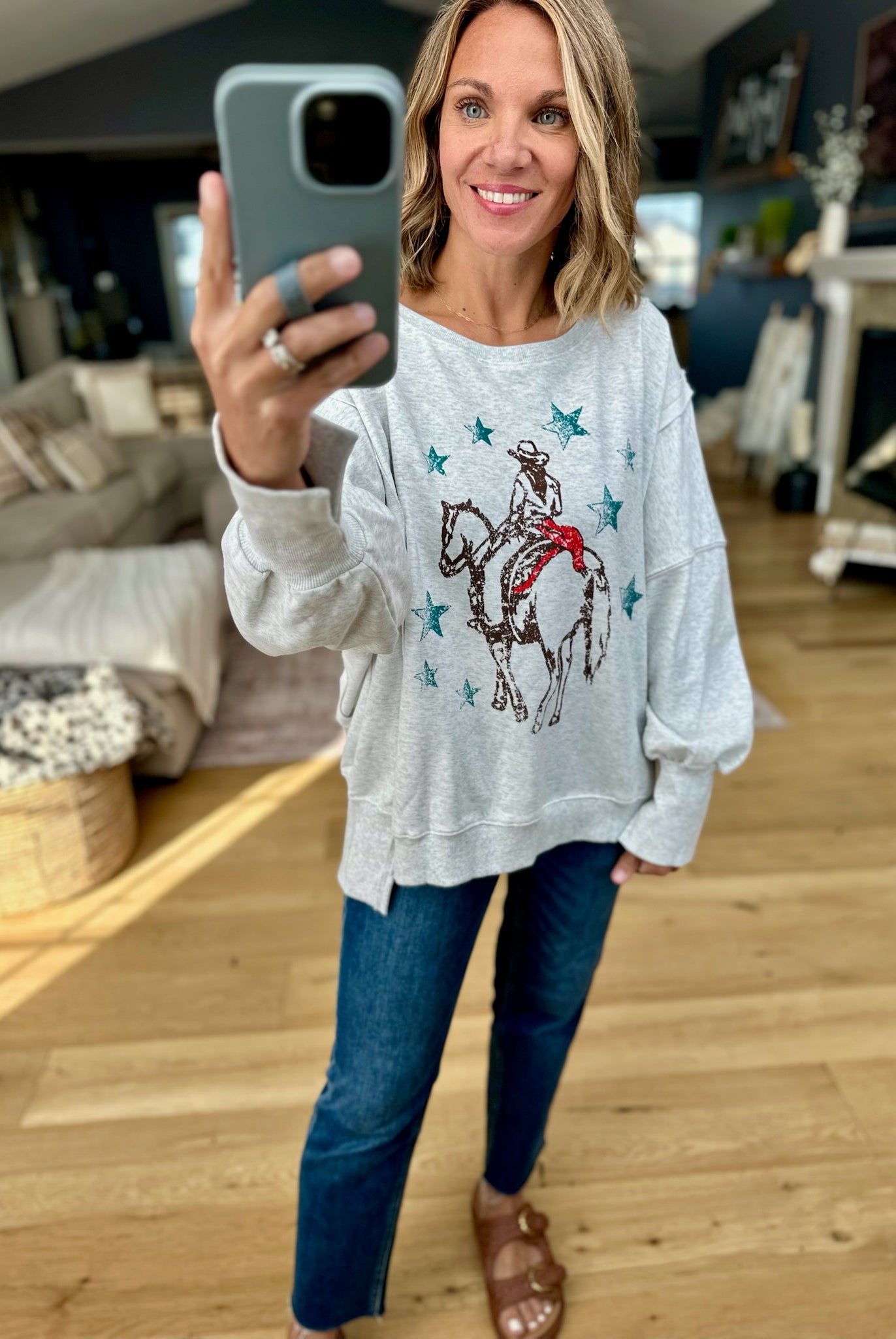 Wild Wild West Graphic Crew-Eesome-Anna Kaytes Boutique, Women's Fashion Boutique in Grinnell, Iowa