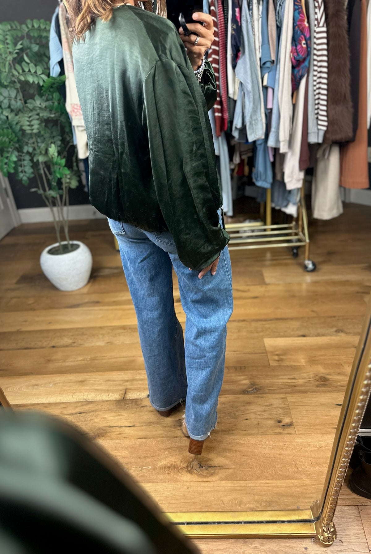 Balancing Act Bubble-Hem Jacket-Jackets-She & Sky-Anna Kaytes Boutique, Women's Fashion Boutique in Grinnell, Iowa