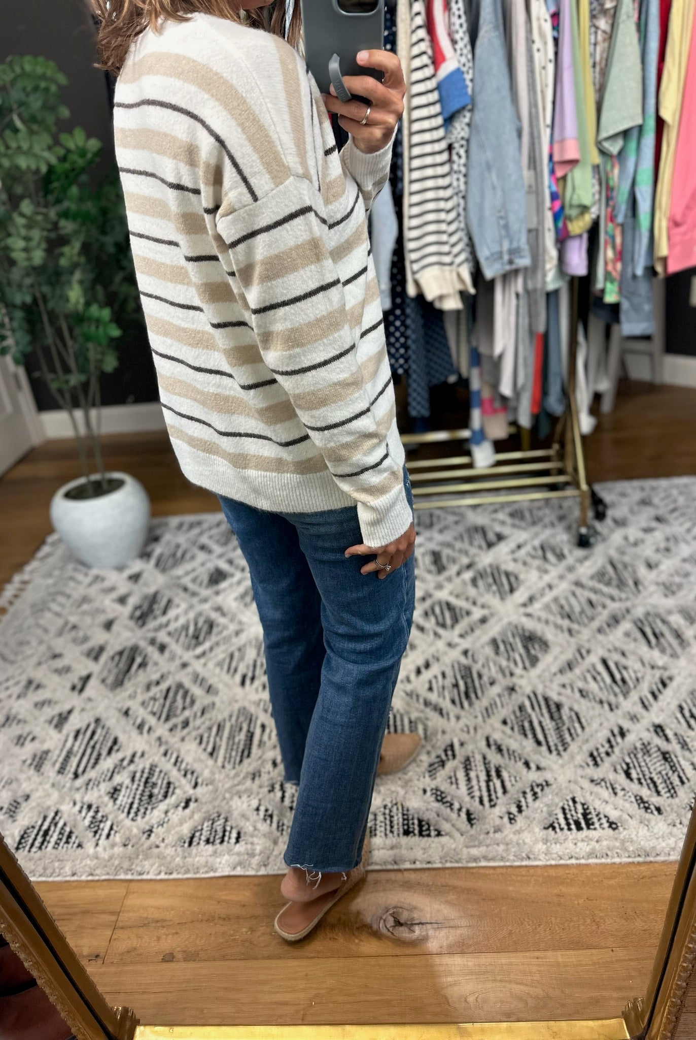 Believe In You Striped Knit Sweater-Sweaters-Staccato-Anna Kaytes Boutique, Women's Fashion Boutique in Grinnell, Iowa