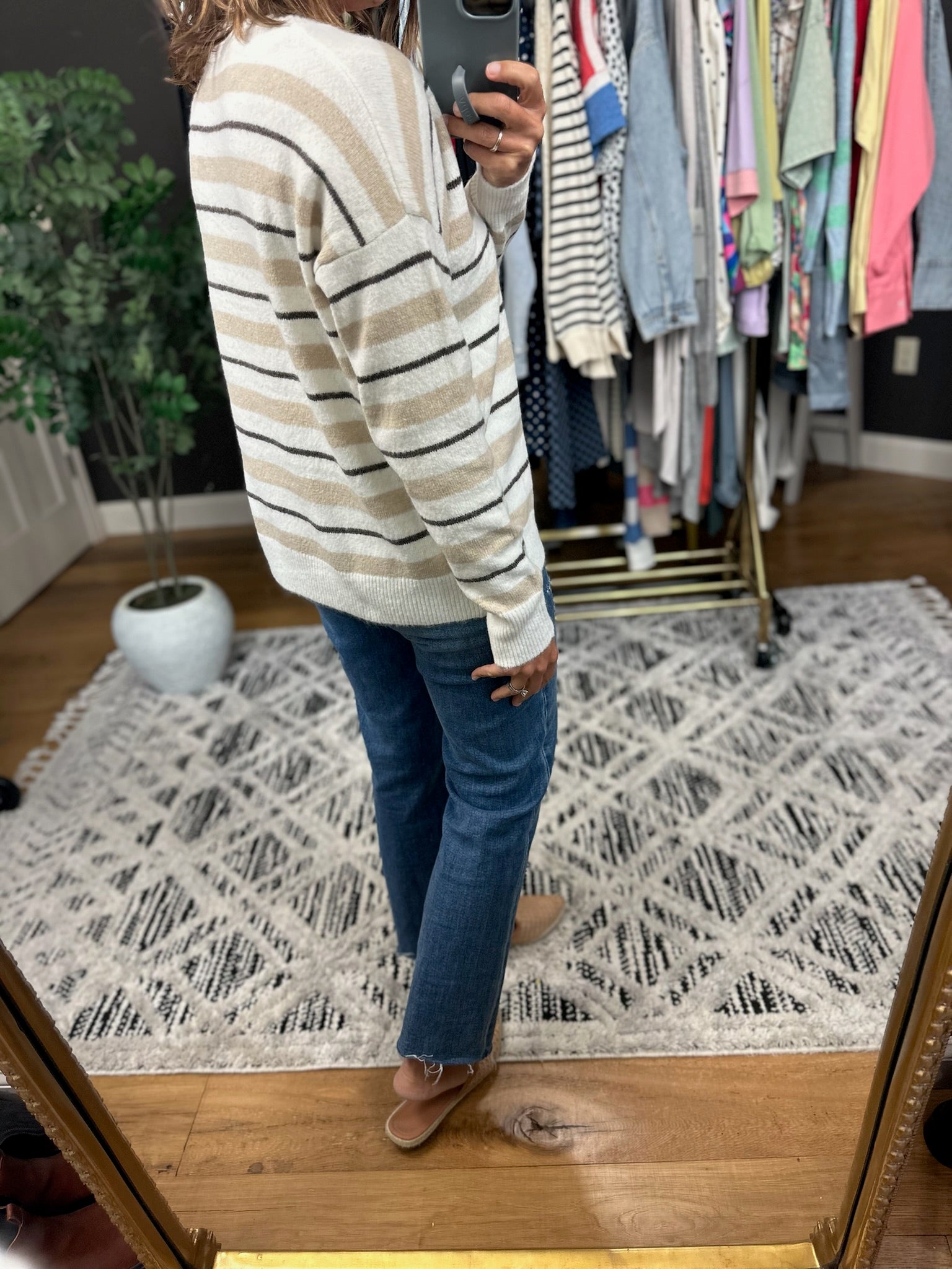 Believe In You Striped Knit Sweater-Sweaters-Staccato-Anna Kaytes Boutique, Women's Fashion Boutique in Grinnell, Iowa