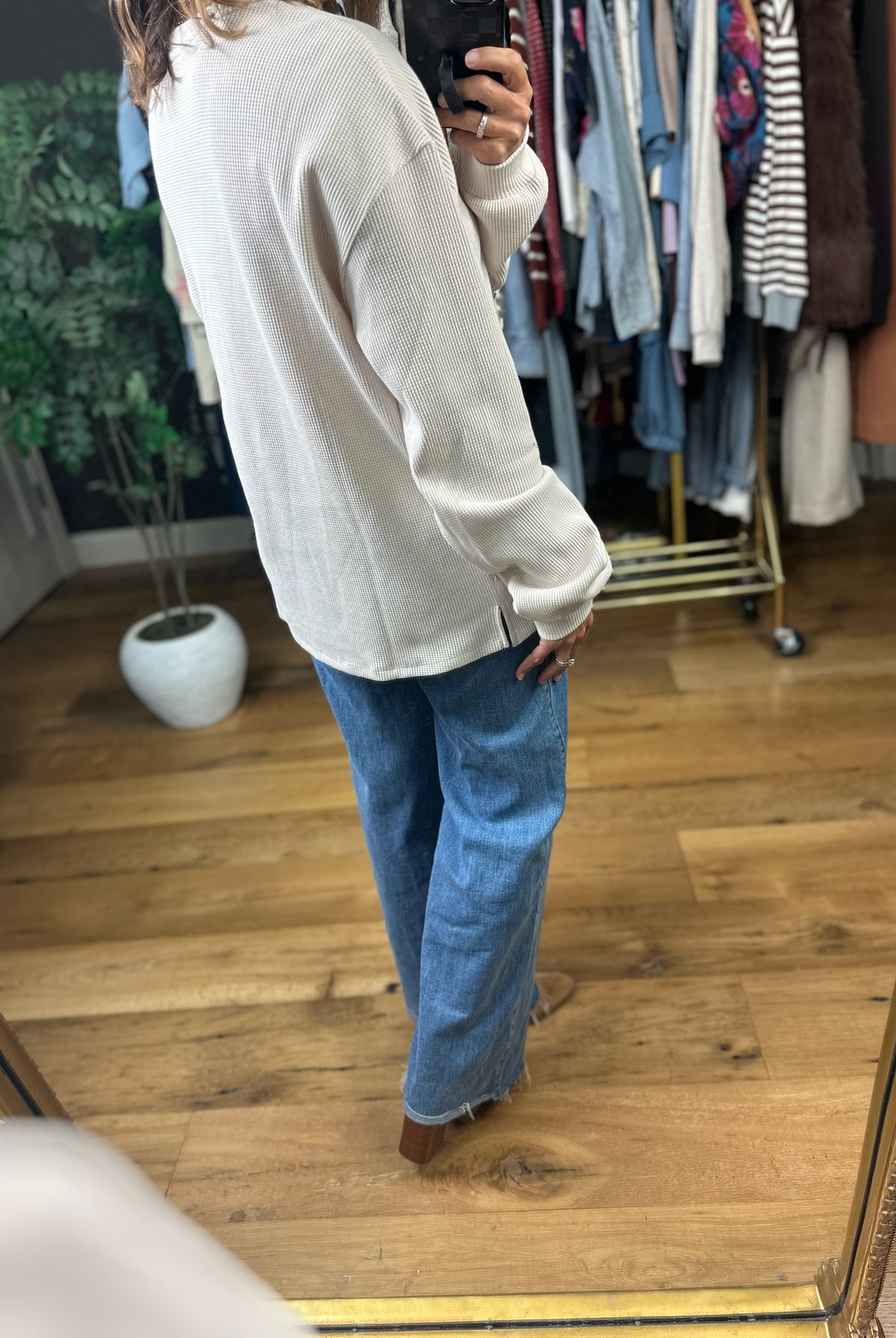 The Right Look Waffle Long-Sleeve Top-Long Sleeves-Wishlist-Anna Kaytes Boutique, Women's Fashion Boutique in Grinnell, Iowa