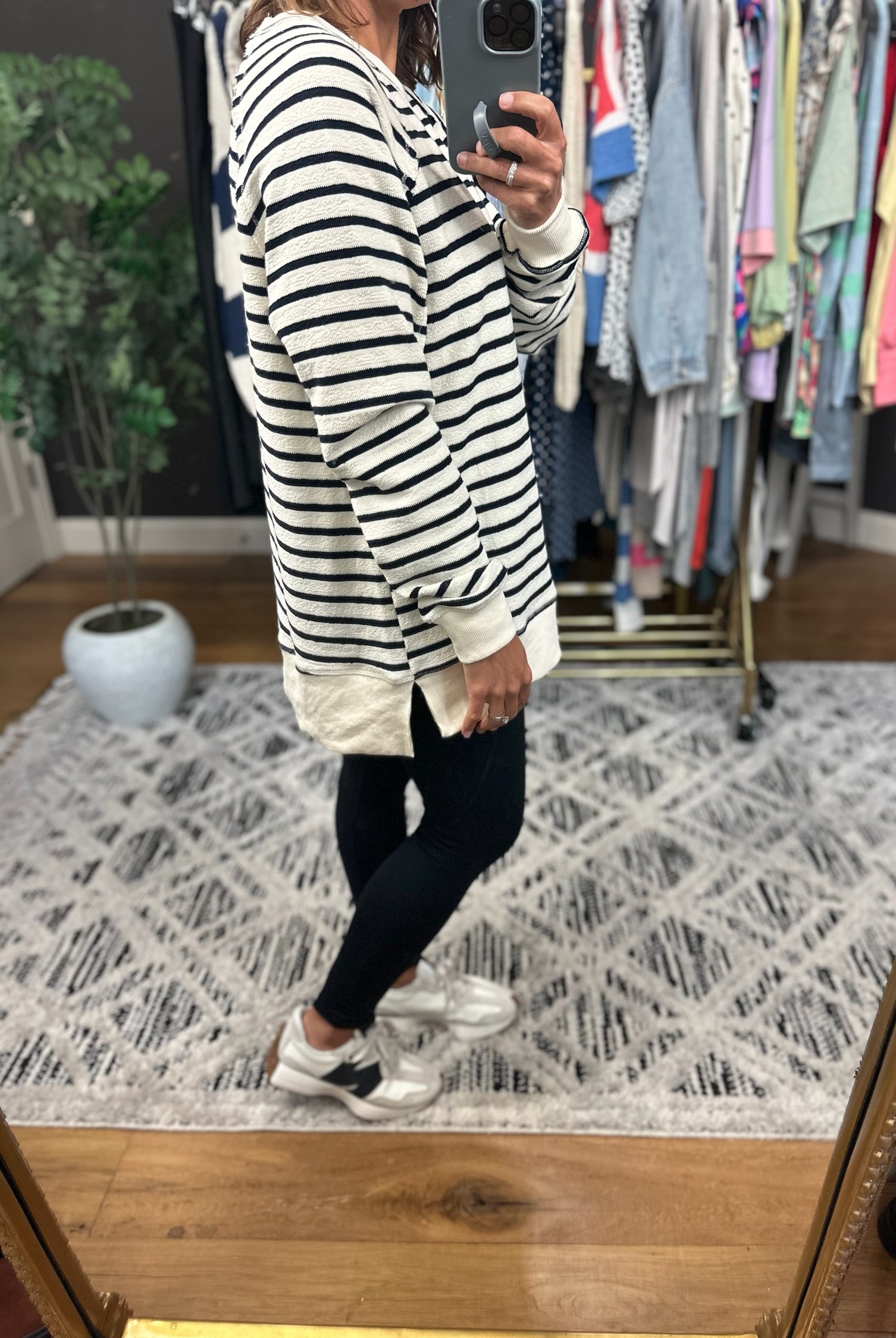 On My Mind Striped Crew-Sweaters-Wishlist-Anna Kaytes Boutique, Women's Fashion Boutique in Grinnell, Iowa