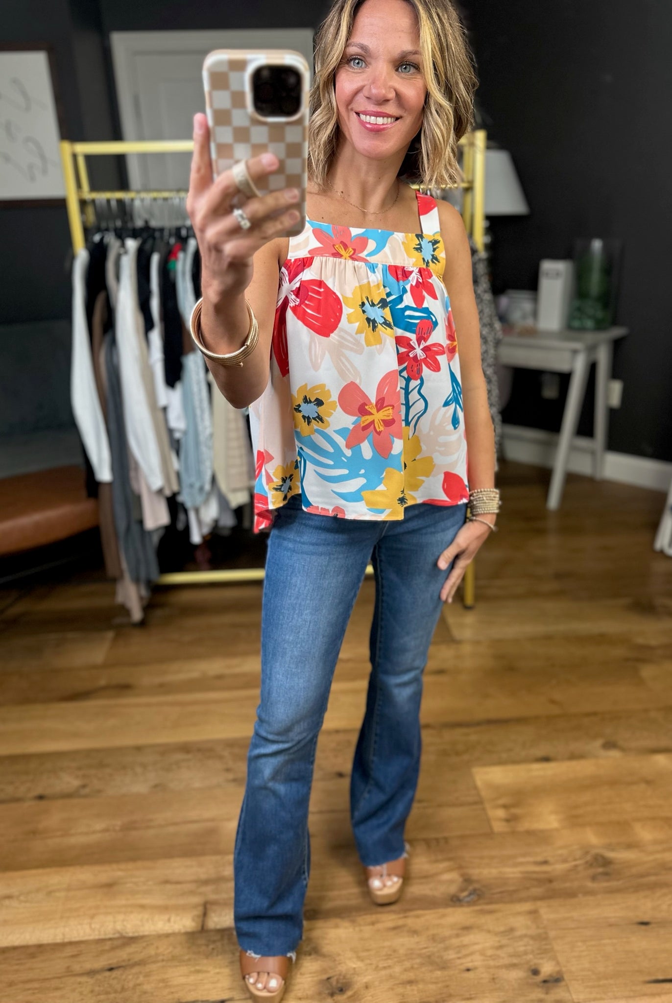 Paradise Problems Floral Top - Ivory Multi-Doe & Rae-Anna Kaytes Boutique, Women's Fashion Boutique in Grinnell, Iowa