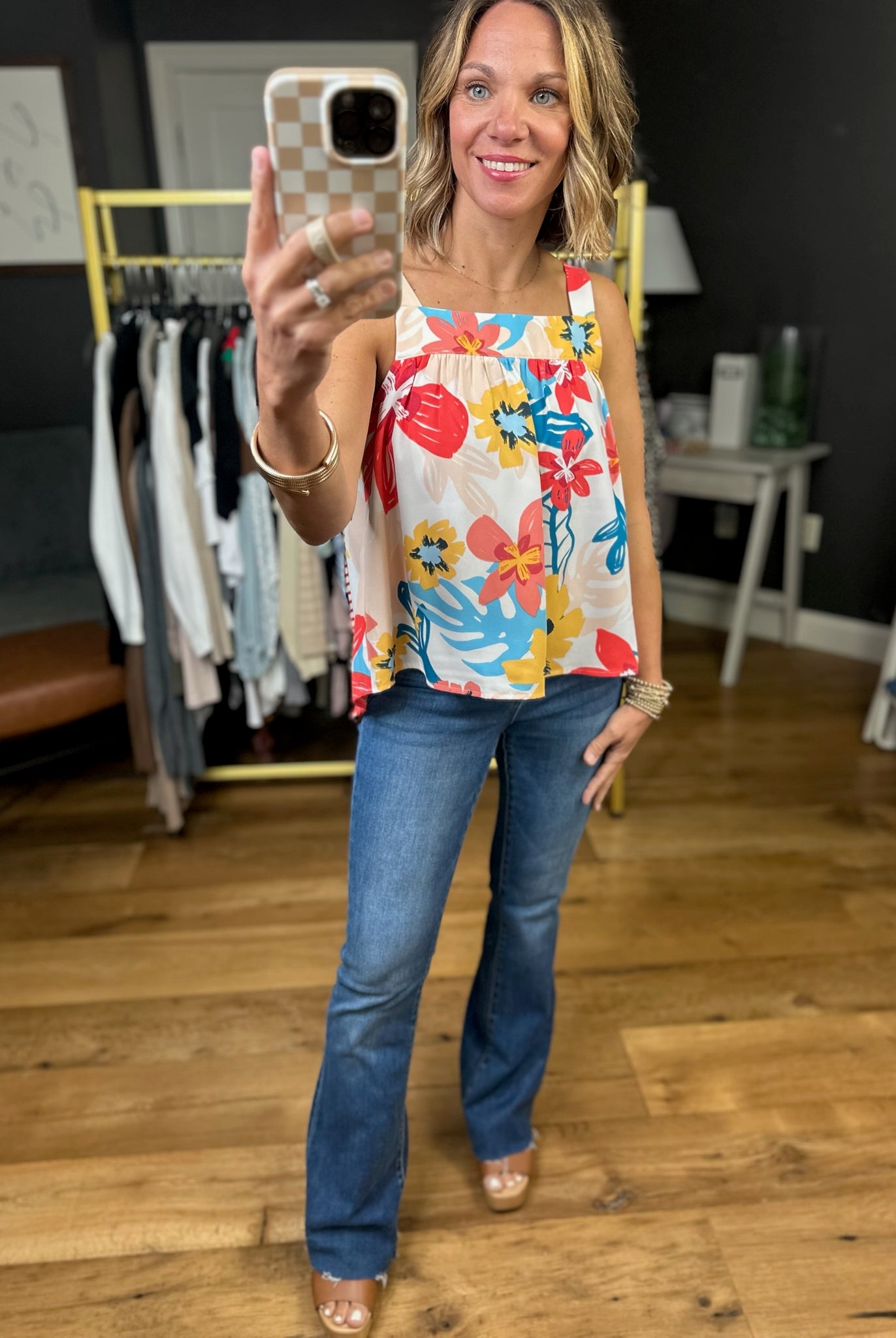 Paradise Problems Floral Top - Ivory Multi-Doe & Rae-Anna Kaytes Boutique, Women's Fashion Boutique in Grinnell, Iowa