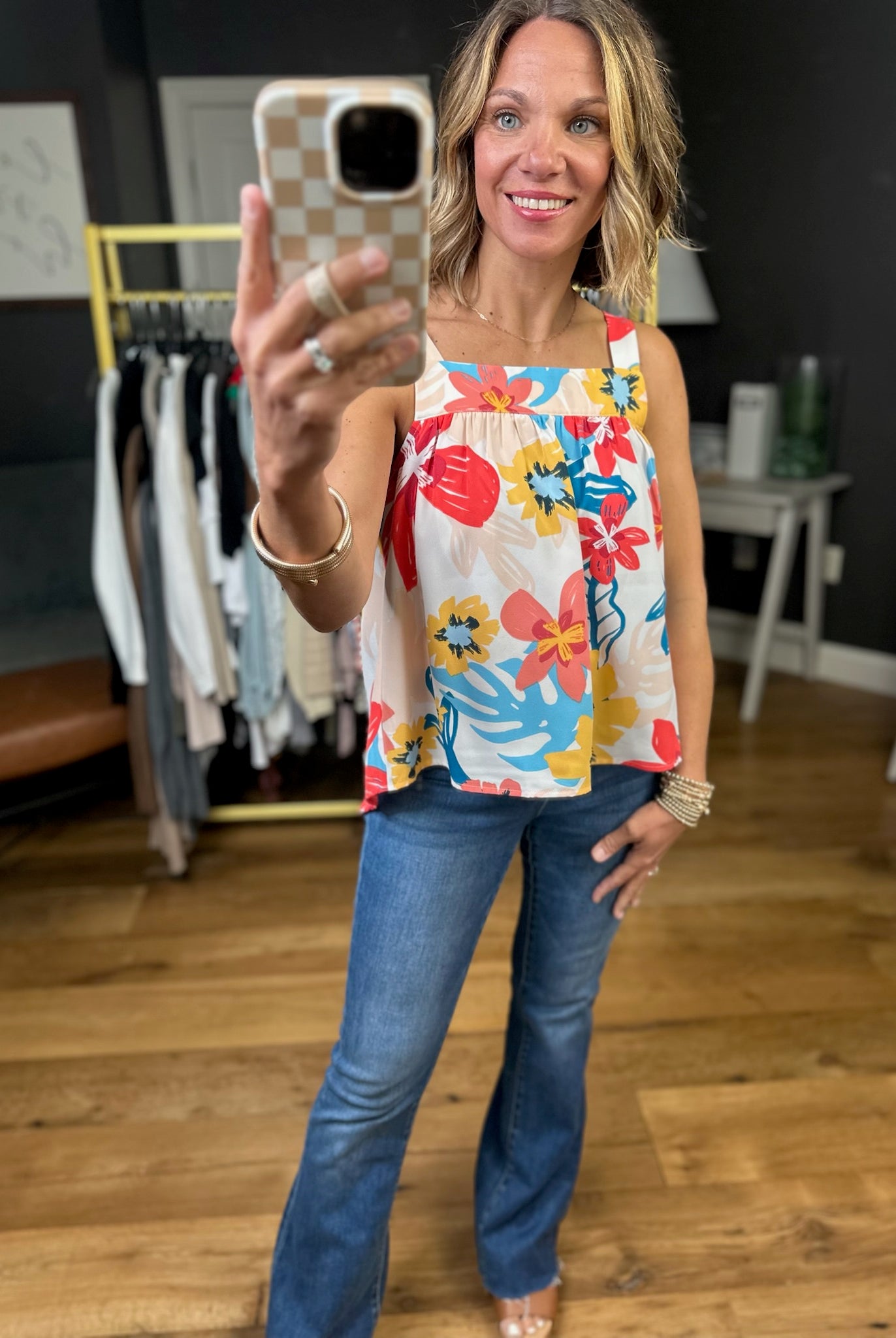 Paradise Problems Floral Top - Ivory Multi-Doe & Rae-Anna Kaytes Boutique, Women's Fashion Boutique in Grinnell, Iowa