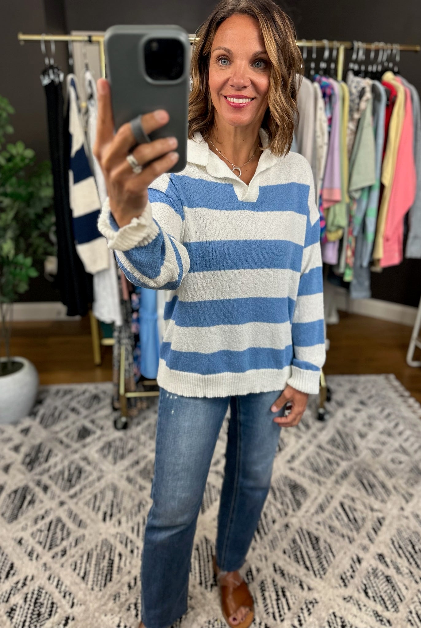 All Worthwhile Striped Sweater-Sweaters-Wishlist-Anna Kaytes Boutique, Women's Fashion Boutique in Grinnell, Iowa