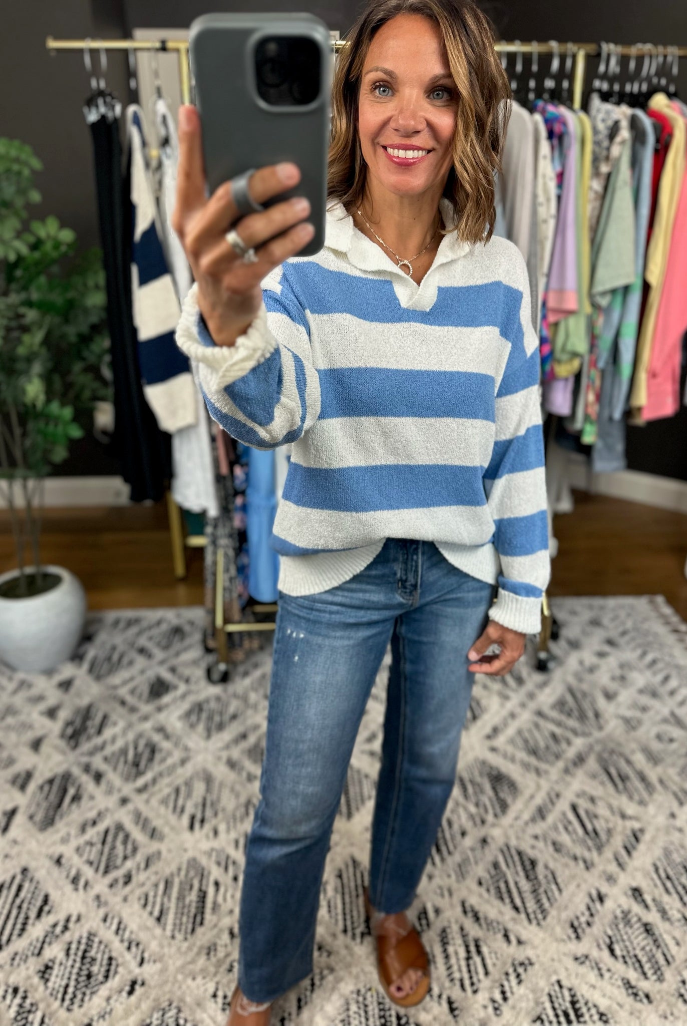 All Worthwhile Striped Sweater-Sweaters-Wishlist-Anna Kaytes Boutique, Women's Fashion Boutique in Grinnell, Iowa