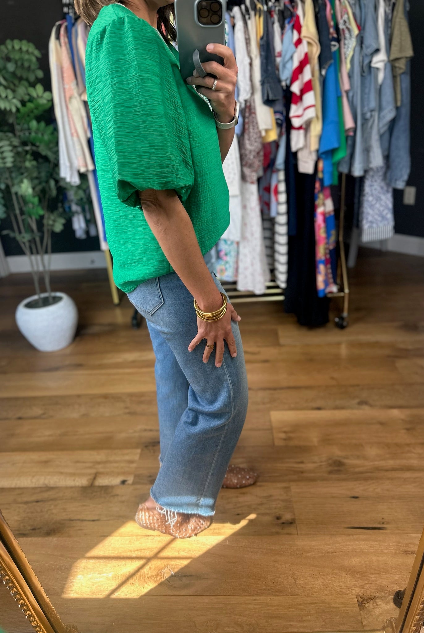 Catching Tides Embroidery-Detail Top-Short Sleeves-voy-Anna Kaytes Boutique, Women's Fashion Boutique in Grinnell, Iowa