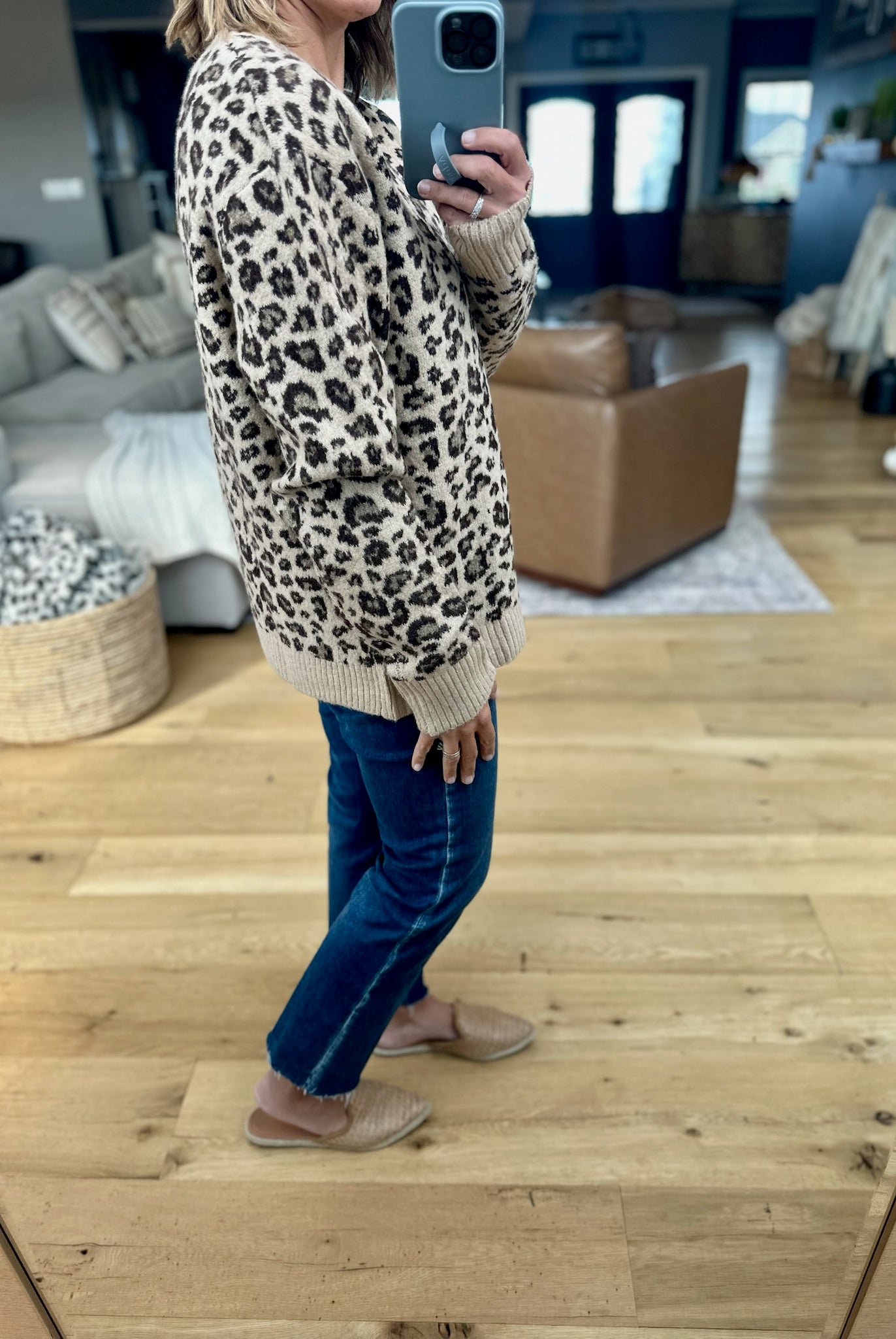 On The Way Animal Print Crew Sweater-Wishlist-Anna Kaytes Boutique, Women's Fashion Boutique in Grinnell, Iowa