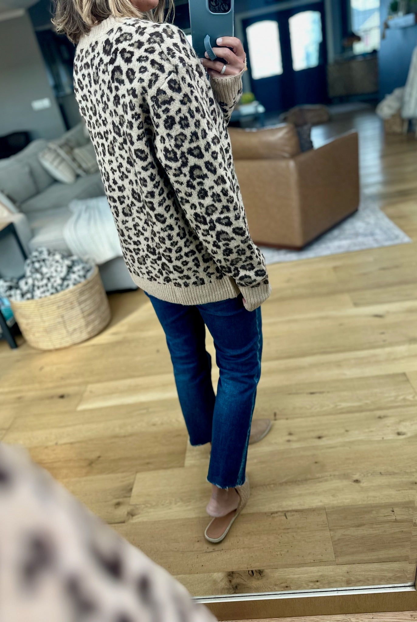 On The Way Animal Print Crew Sweater-Wishlist-Anna Kaytes Boutique, Women's Fashion Boutique in Grinnell, Iowa