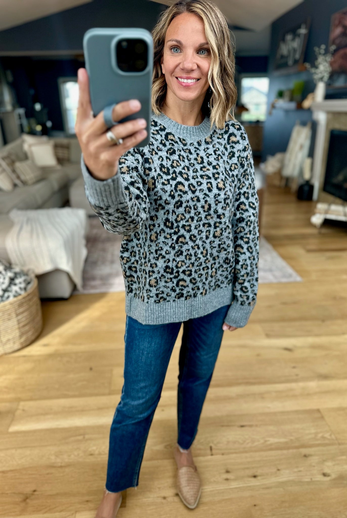 On The Way Animal Print Crew Sweater-Wishlist-Anna Kaytes Boutique, Women's Fashion Boutique in Grinnell, Iowa