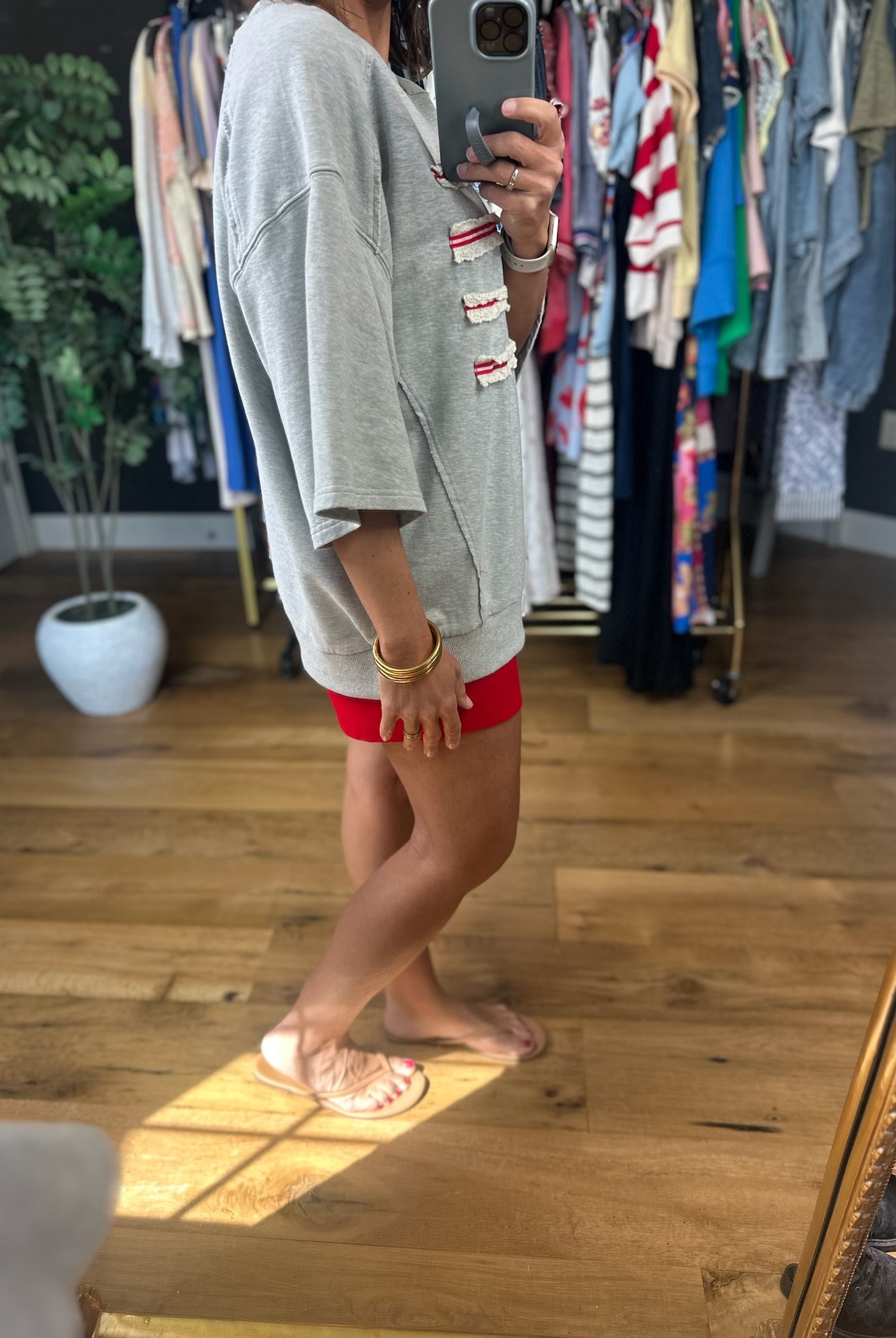 American Dream Oversized Flag Tee-Short Sleeves-Easel-Anna Kaytes Boutique, Women's Fashion Boutique in Grinnell, Iowa