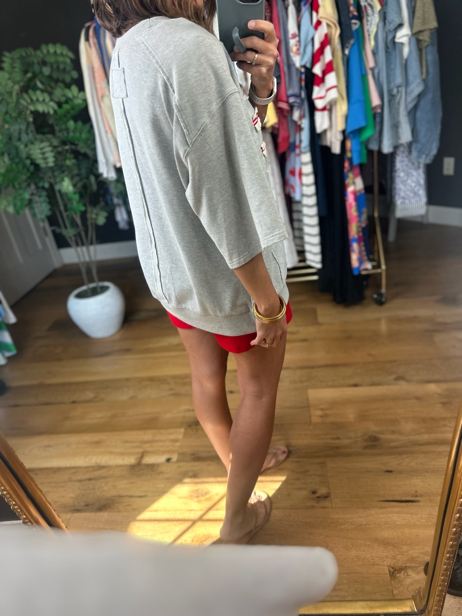 American Dream Oversized Flag Tee-Short Sleeves-Easel-Anna Kaytes Boutique, Women's Fashion Boutique in Grinnell, Iowa