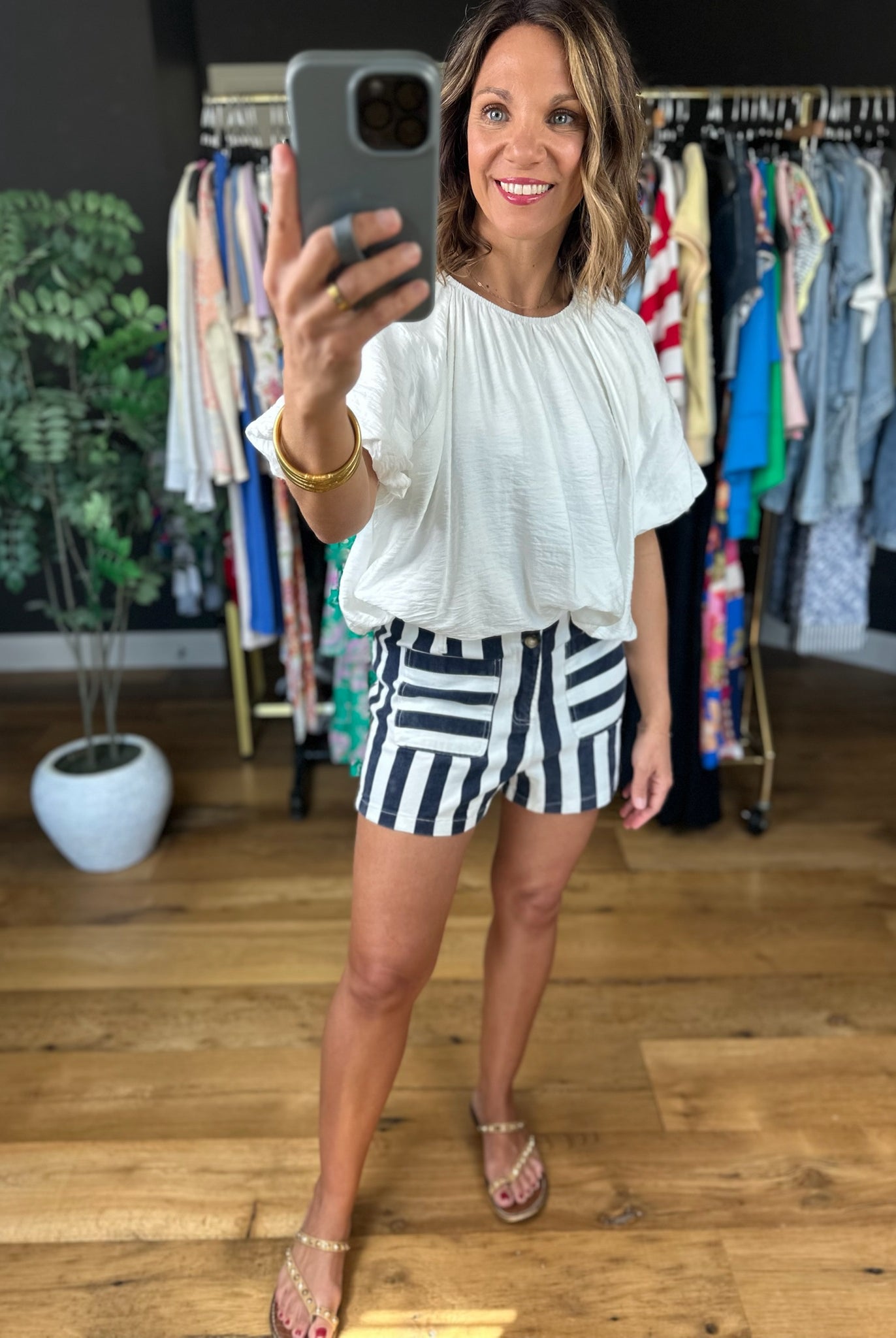 The Merrit Combo Stripe Shorts-Shorts-ee:some-Anna Kaytes Boutique, Women's Fashion Boutique in Grinnell, Iowa