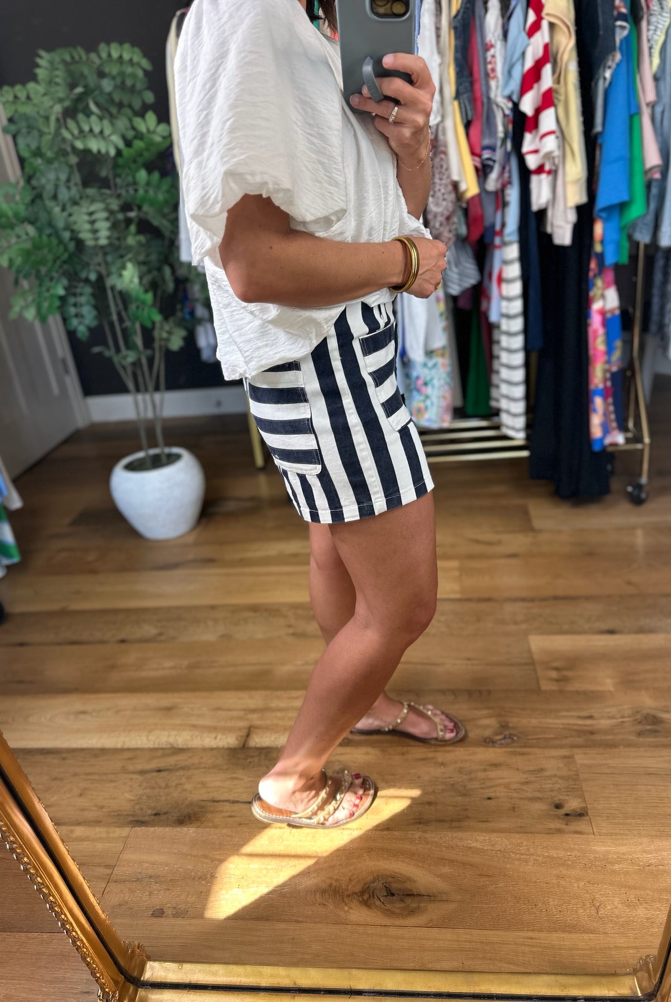 The Merrit Combo Stripe Shorts-Shorts-ee:some-Anna Kaytes Boutique, Women's Fashion Boutique in Grinnell, Iowa