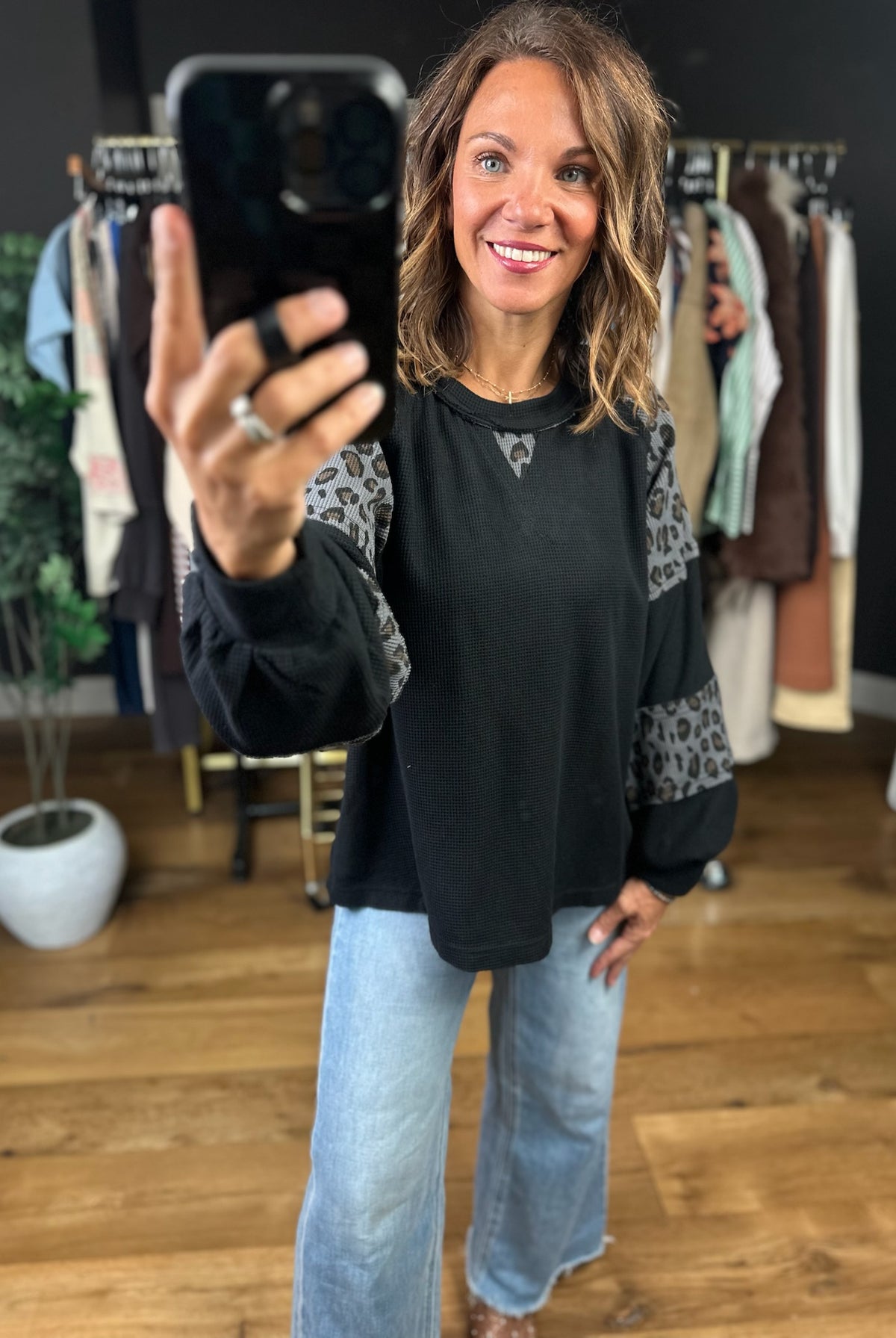 Keeping Up Balloon Sleeve Top-Long Sleeves-Umgee-Anna Kaytes Boutique, Women's Fashion Boutique in Grinnell, Iowa