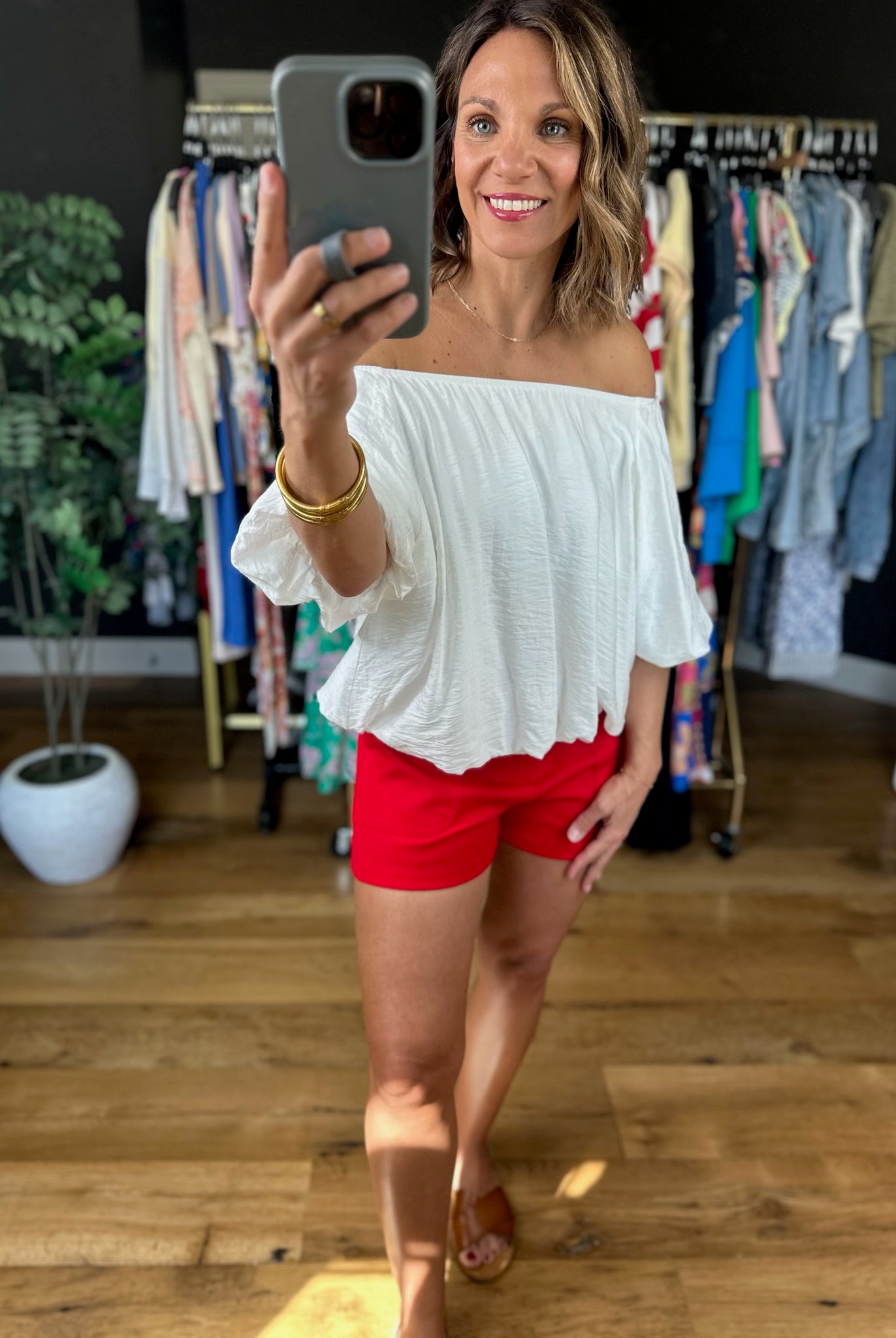 Missing Chapter Bubble-Hem Top-Short Sleeves-Entro-Anna Kaytes Boutique, Women's Fashion Boutique in Grinnell, Iowa