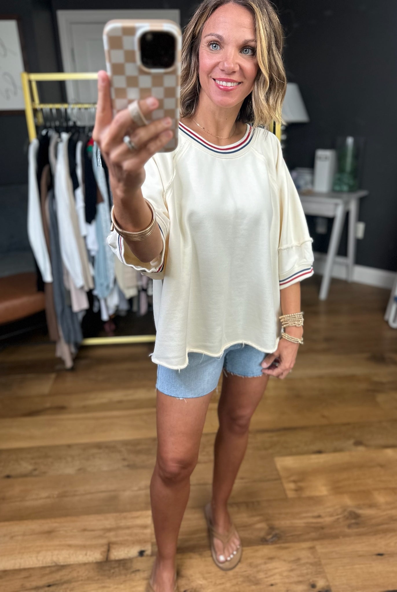 Handle On You Trim-Detail Top - Cream-Bucketlist-Anna Kaytes Boutique, Women's Fashion Boutique in Grinnell, Iowa