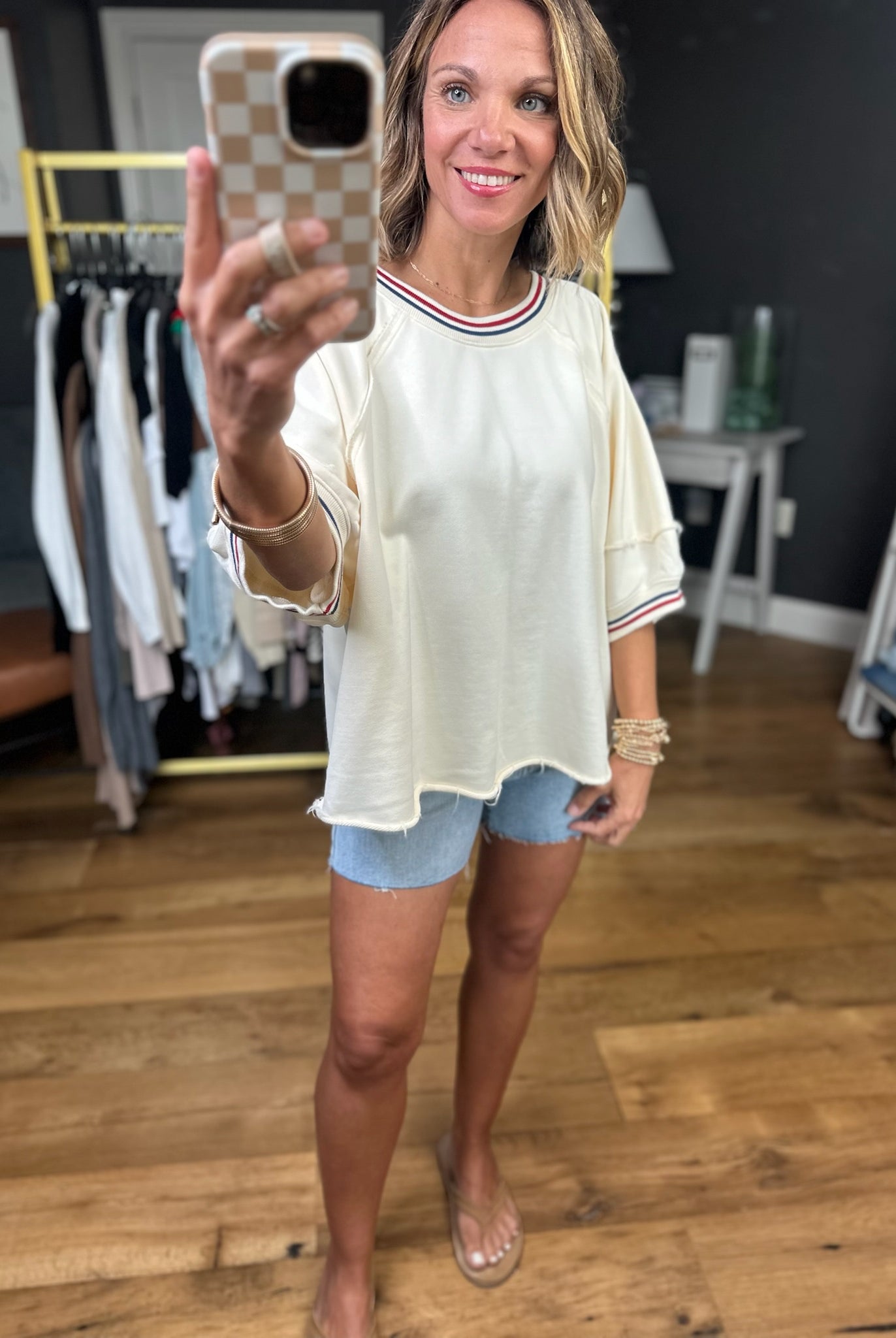 Handle On You Trim-Detail Top - Cream-Bucketlist-Anna Kaytes Boutique, Women's Fashion Boutique in Grinnell, Iowa