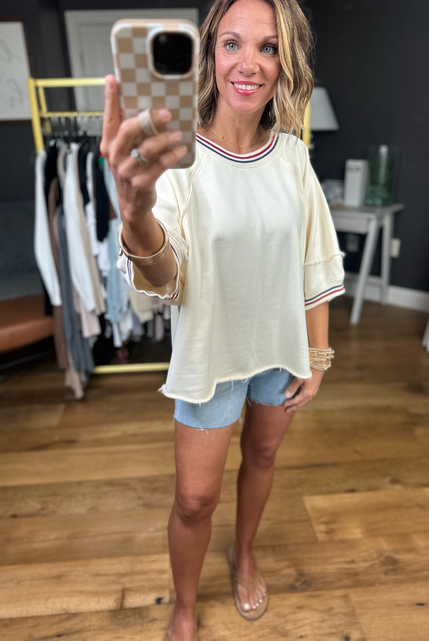 Handle On You Trim-Detail Top - Cream-Bucketlist-Anna Kaytes Boutique, Women's Fashion Boutique in Grinnell, Iowa