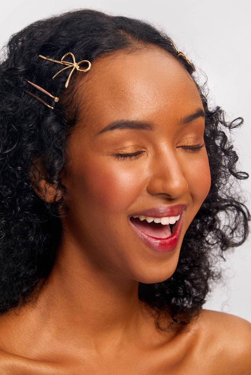 Metal Enamel Cloud & Bow Bobby Pins 8pc Set - Rosewood-Hair Accessories-KITSCH-Anna Kaytes Boutique, Women's Fashion Boutique in Grinnell, Iowa