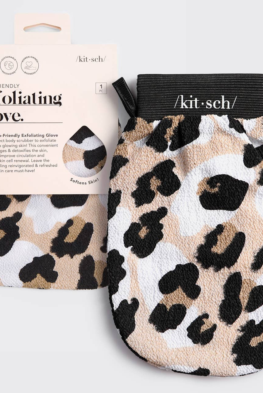 Eco-Friendly Exfoliating Glove - Leopard-Hair Accessories-KITSCH-Anna Kaytes Boutique, Women's Fashion Boutique in Grinnell, Iowa