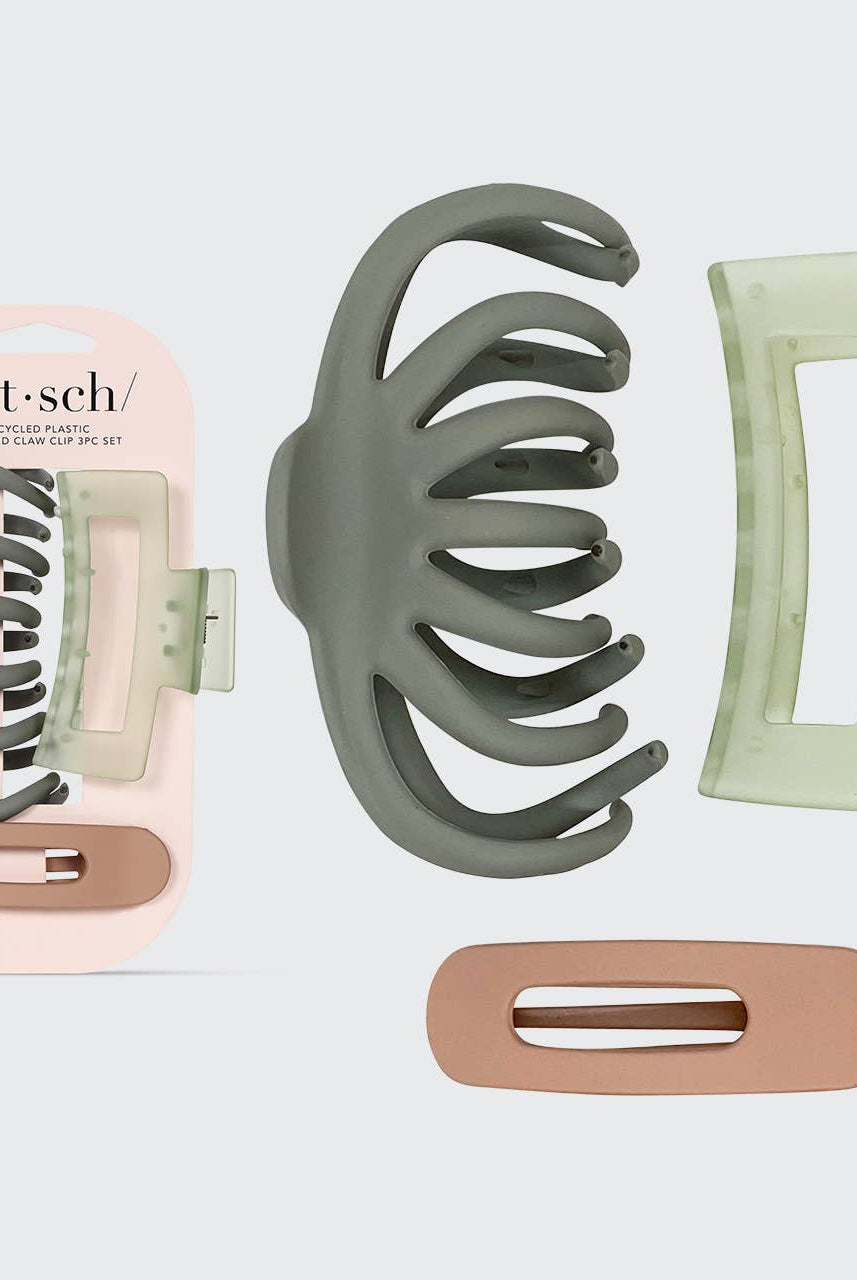 Recycled Plastic Assorted Claw Clip Set 3pc - Octopus-KITSCH-Anna Kaytes Boutique, Women's Fashion Boutique in Grinnell, Iowa