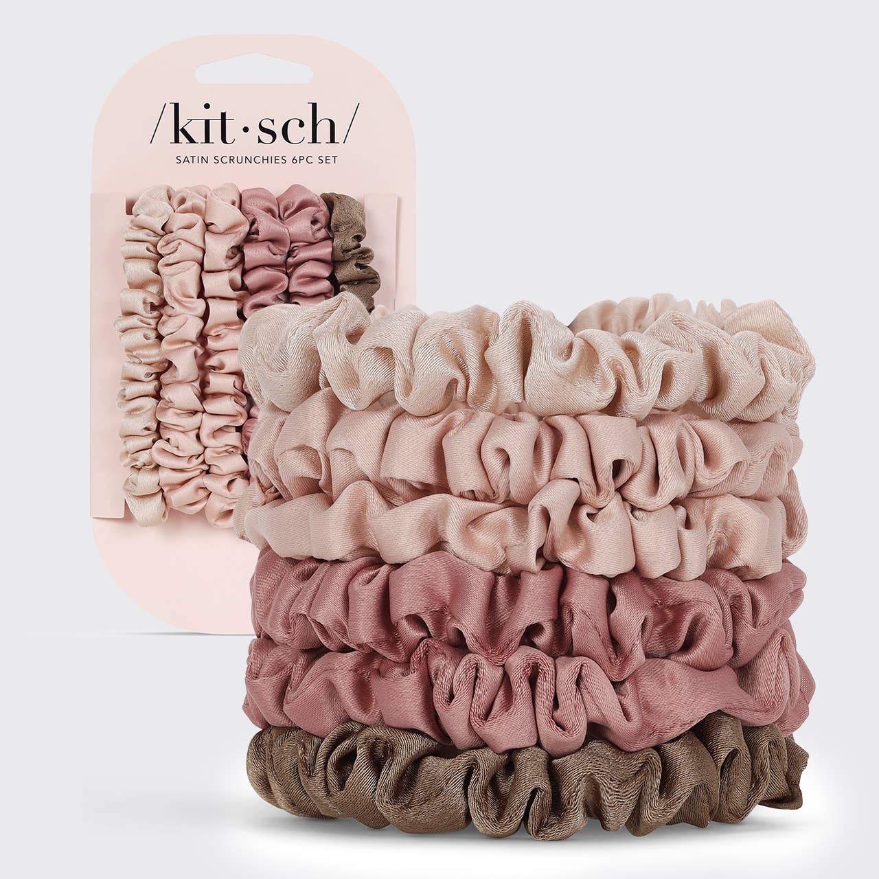 Ultra Petite Satin Scrunchies 6pc - Terracotta-KITSCH-Anna Kaytes Boutique, Women's Fashion Boutique in Grinnell, Iowa