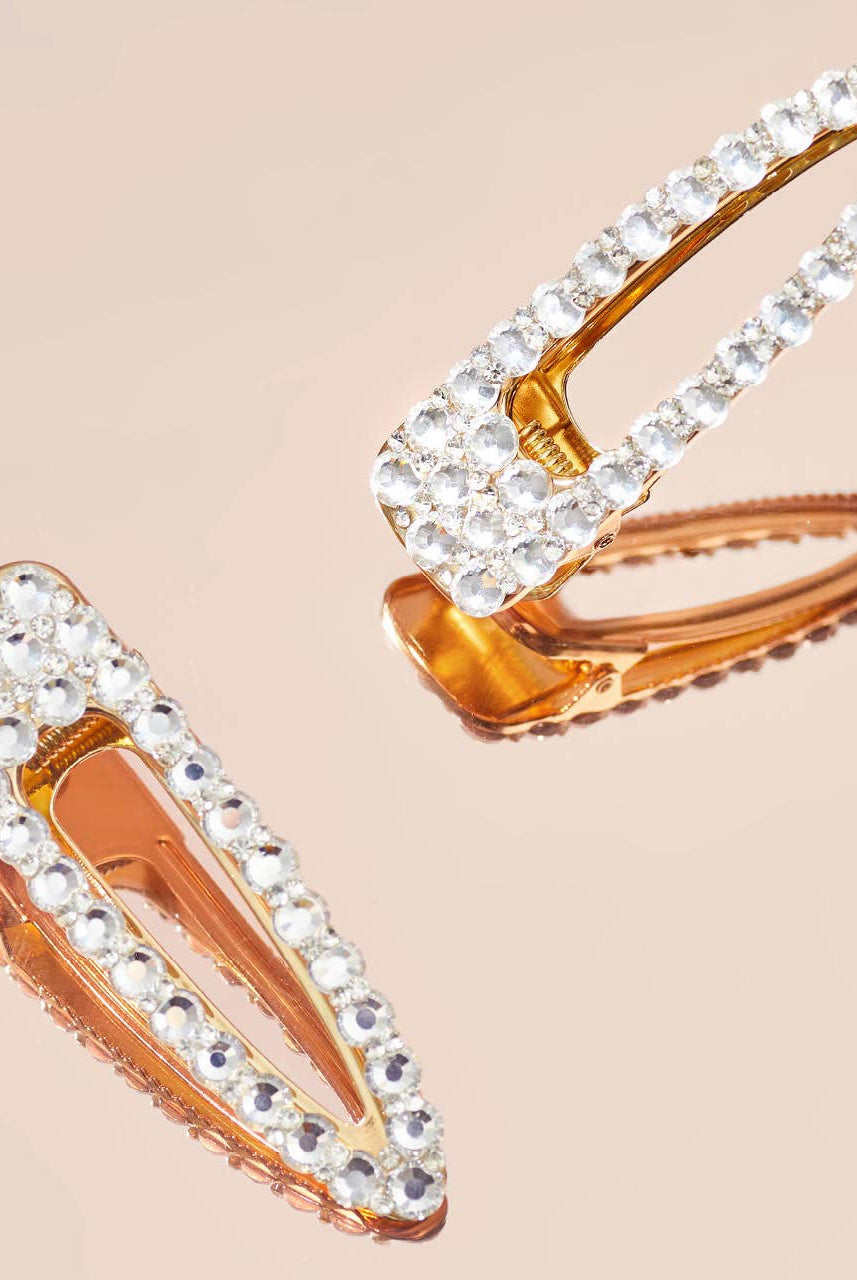 Metal Rhinestone Large Open Shape Hair Clip 1pc - Gold-KITSCH-Anna Kaytes Boutique, Women's Fashion Boutique in Grinnell, Iowa