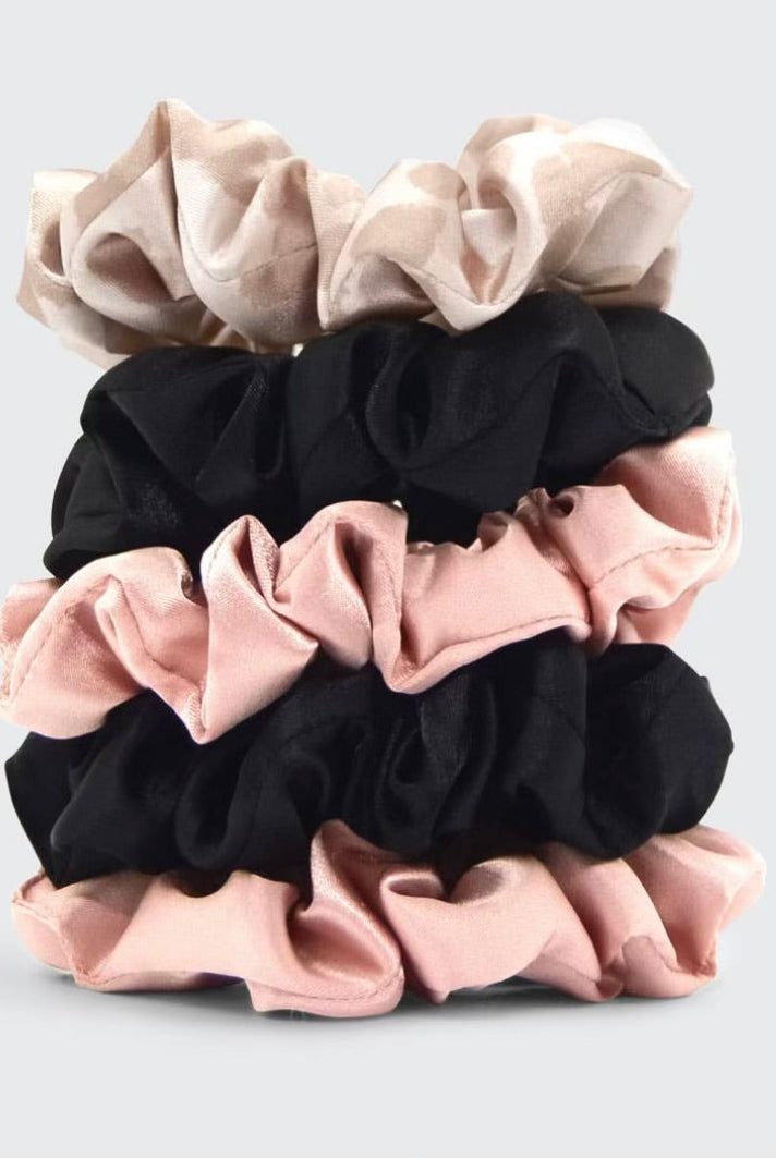 Kitsch Satin Sleep Scrunchies 5pc-Hair Accessories-Kitsch-Anna Kaytes Boutique, Women's Fashion Boutique in Grinnell, Iowa