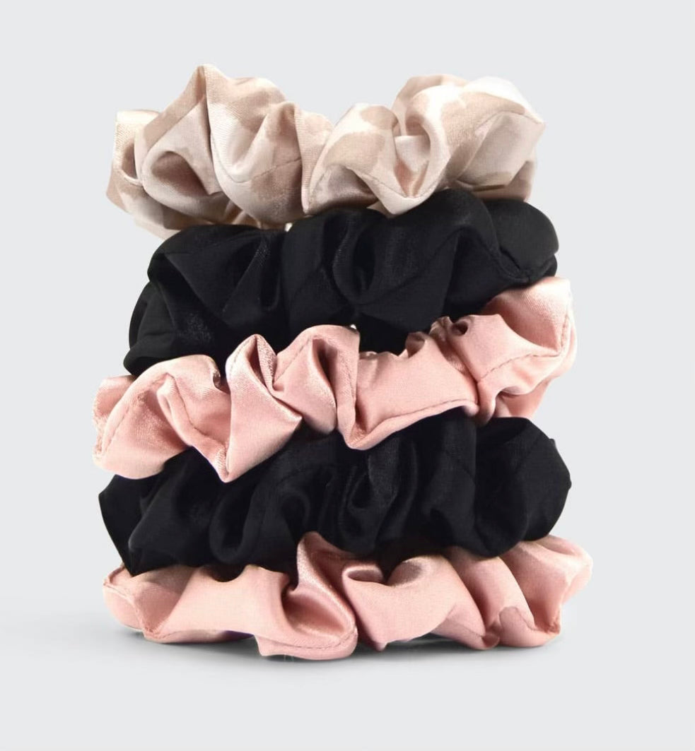 Kitsch Satin Sleep Scrunchies 5pc-Hair Accessories-Kitsch-Anna Kaytes Boutique, Women's Fashion Boutique in Grinnell, Iowa