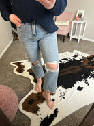 The Mallory Distressed Mom Jean-Jeans-Vervet-Anna Kaytes Boutique, Women's Fashion Boutique in Grinnell, Iowa