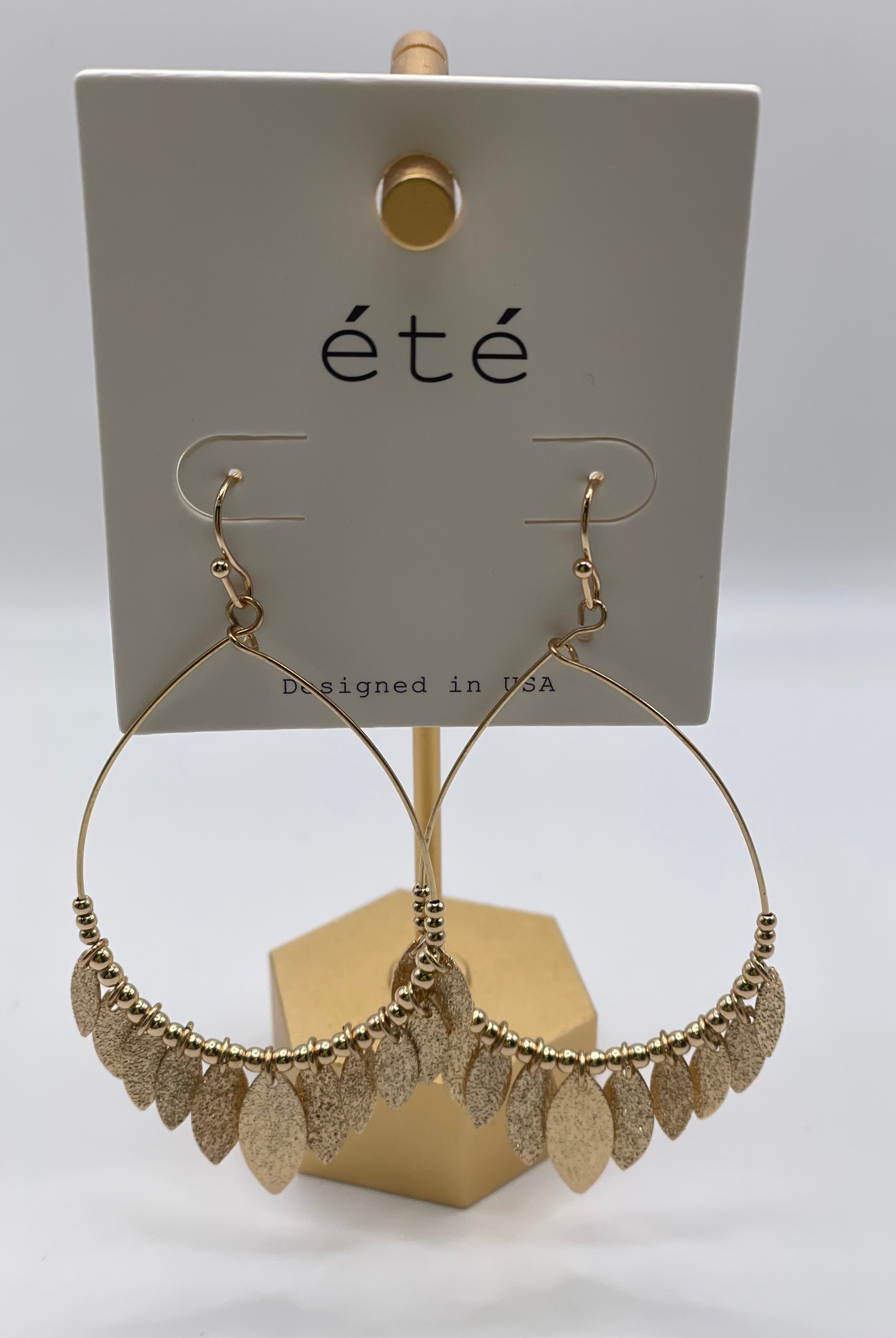 Gold Leaf Teardrop Earrings- Gold-Earrings-Anna Kaytes Boutique-Anna Kaytes Boutique, Women's Fashion Boutique in Grinnell, Iowa