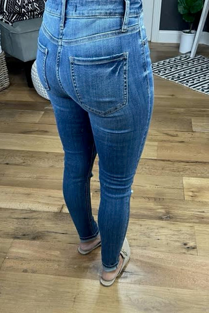 My Best Fit High Rise Skinny Ankle Jean-Jeans-Eunina E62044BUZ-Anna Kaytes Boutique, Women's Fashion Boutique in Grinnell, Iowa