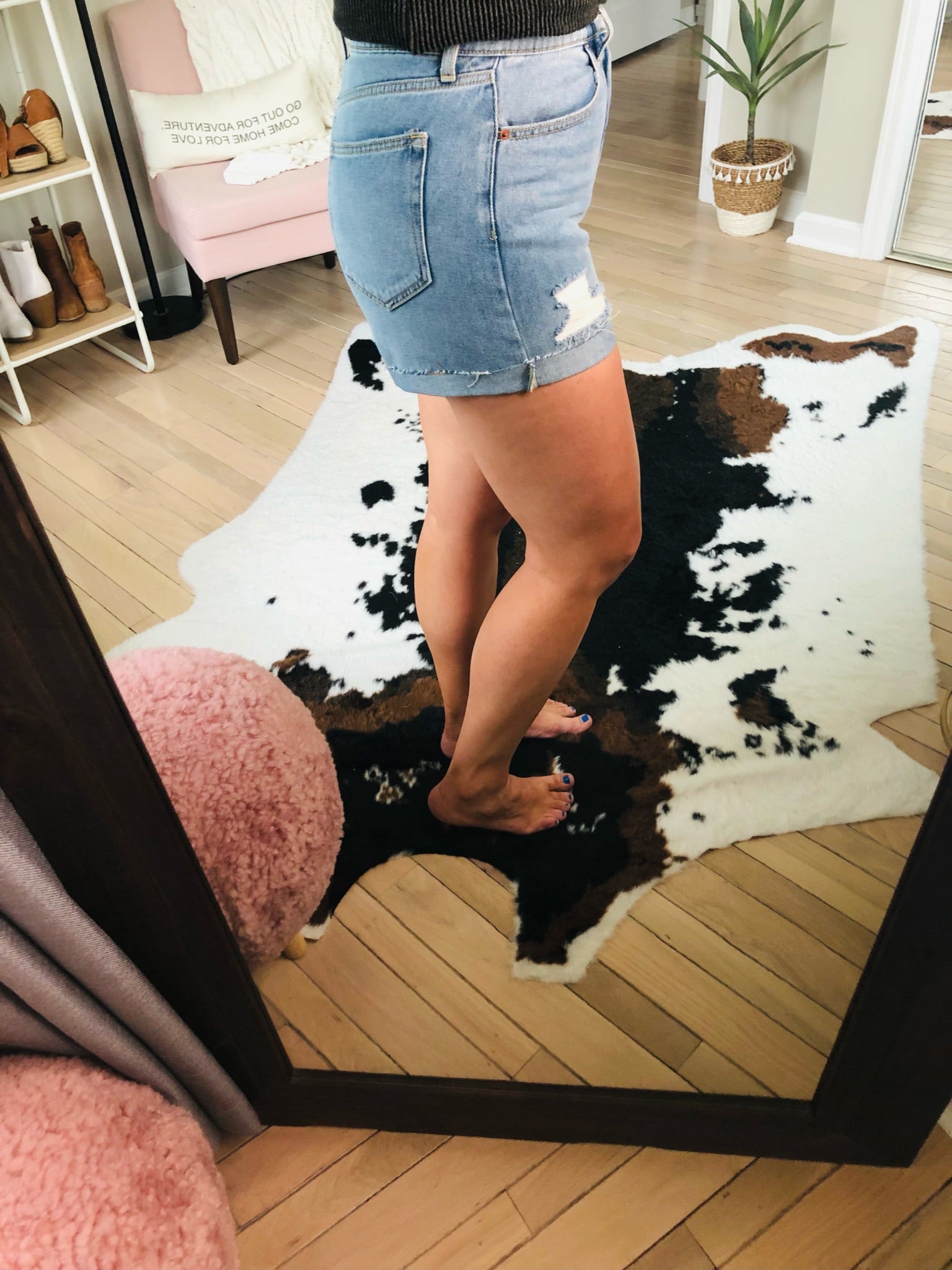 The Hannah High-Rise Single Cuff Mom Short-Shorts-Cello WV47755MD-Anna Kaytes Boutique, Women's Fashion Boutique in Grinnell, Iowa