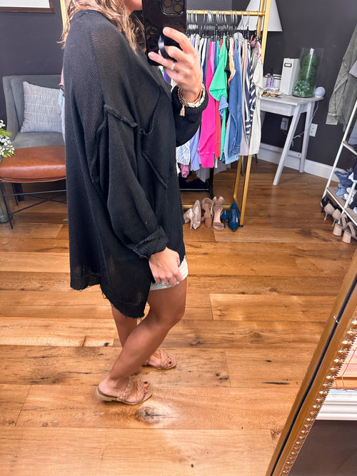 All We Know Oversized Knit Sweater - Black-Easel-Anna Kaytes Boutique, Women's Fashion Boutique in Grinnell, Iowa