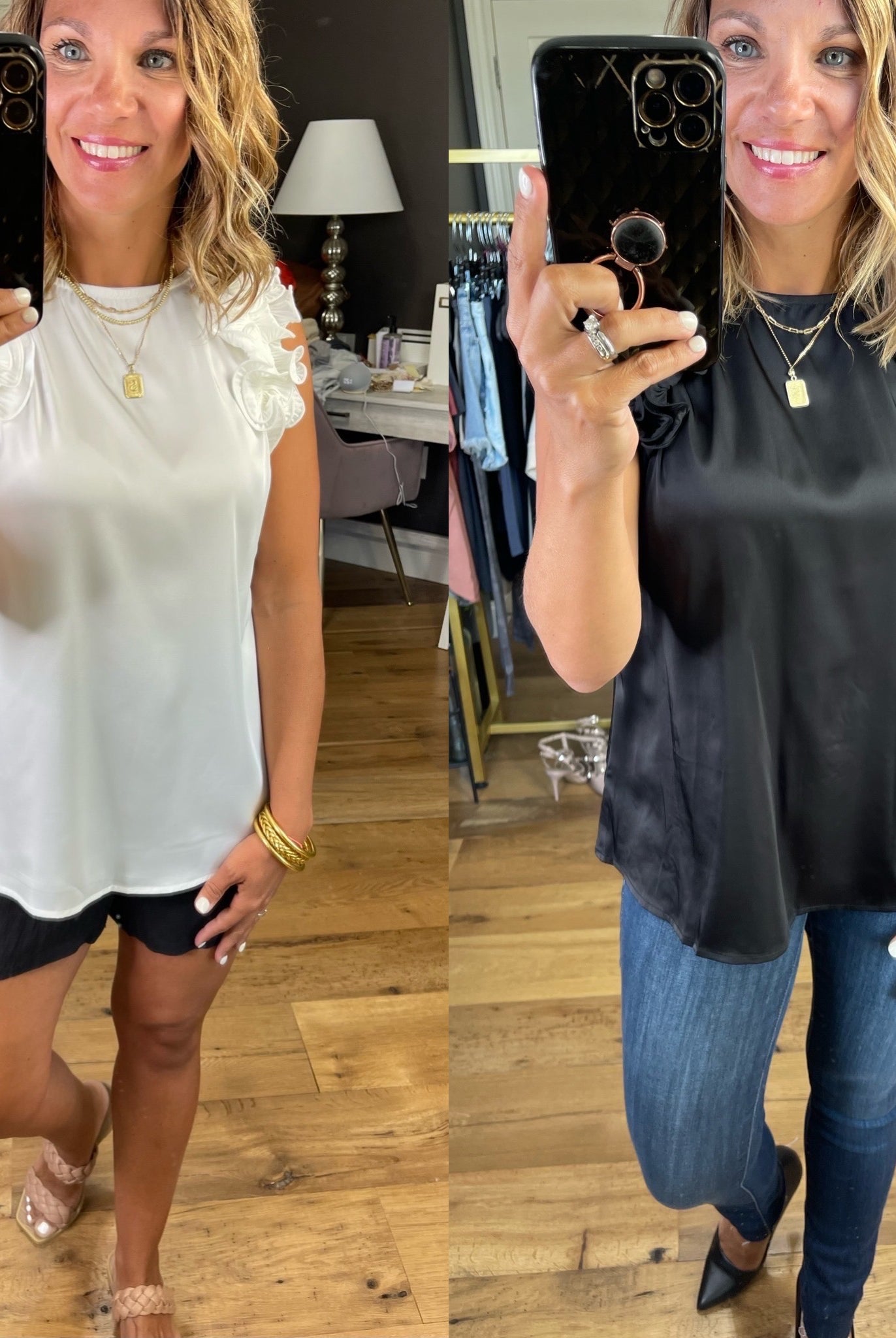 Meet Me At Midnight Statement Sleeve Top - Multiple Options-Short Sleeves-Jodifl B8490-Anna Kaytes Boutique, Women's Fashion Boutique in Grinnell, Iowa