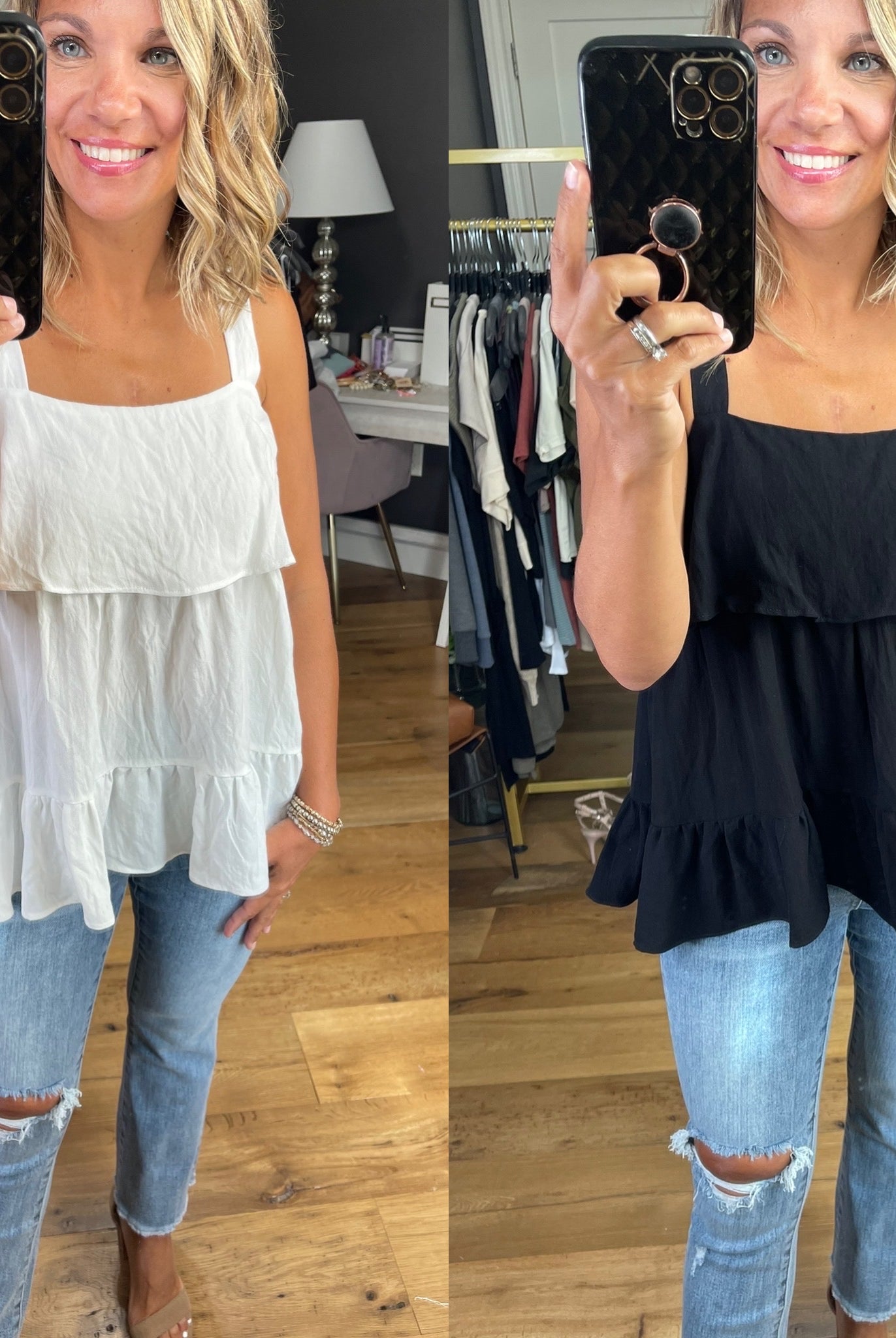 Go Along With It Tiered Top - Multiple Options-Sleeveless-Entro T17474-Anna Kaytes Boutique, Women's Fashion Boutique in Grinnell, Iowa