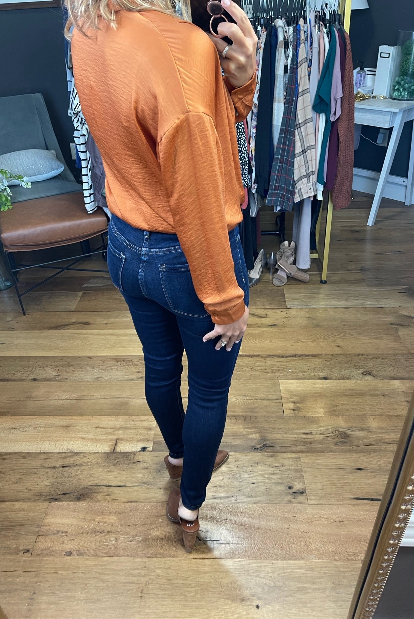 On Days End Faux Wrap Longsleeve Bodysuit - Multiple Options-Bodysuits-Glam GT4636-Anna Kaytes Boutique, Women's Fashion Boutique in Grinnell, Iowa