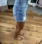 The Hannah High-Rise Single Cuff Mom Short-Shorts-Cello WV47755MD-Anna Kaytes Boutique, Women's Fashion Boutique in Grinnell, Iowa