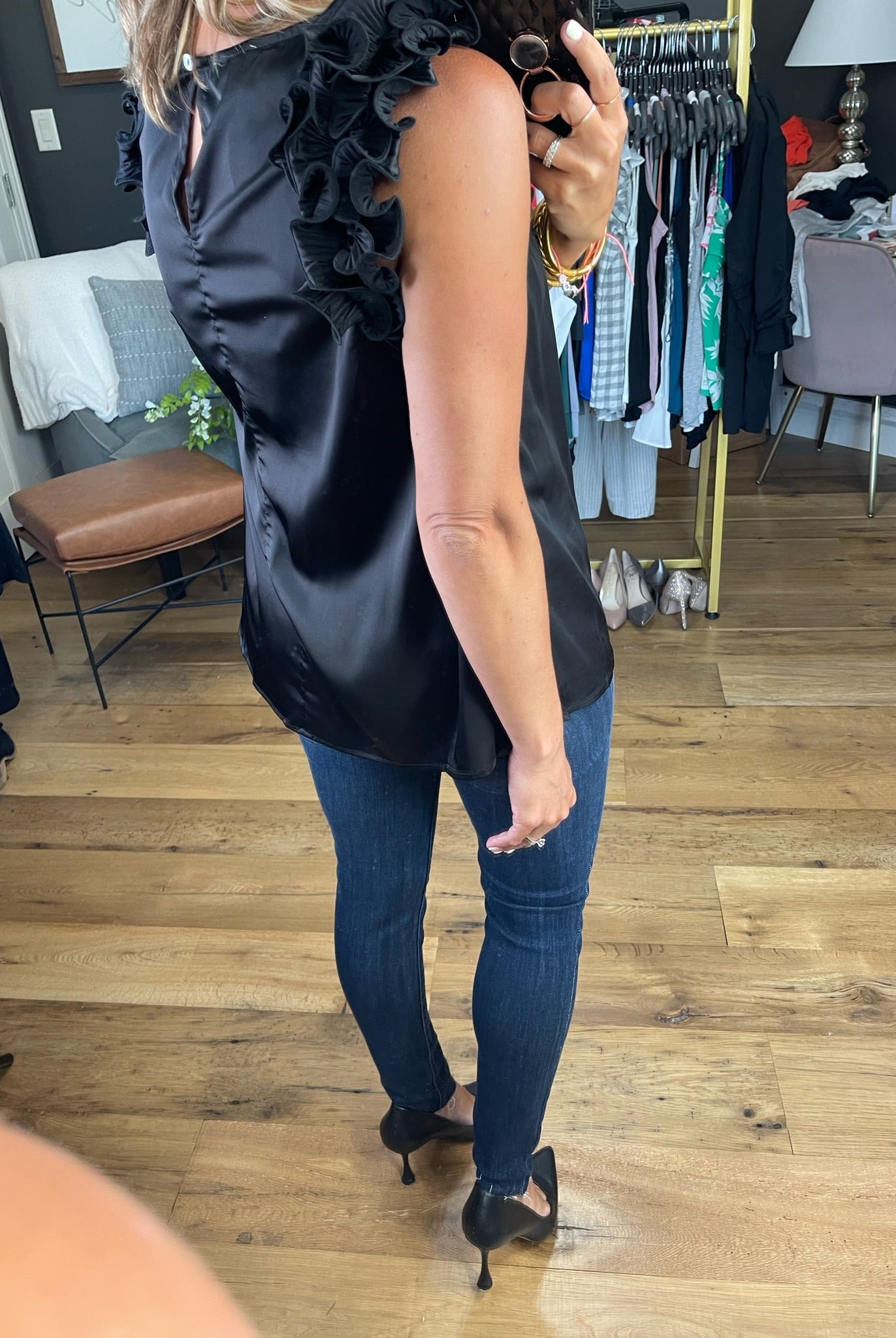 Meet Me At Midnight Statement Sleeve Top - Multiple Options-Short Sleeves-Jodifl B8490-Anna Kaytes Boutique, Women's Fashion Boutique in Grinnell, Iowa