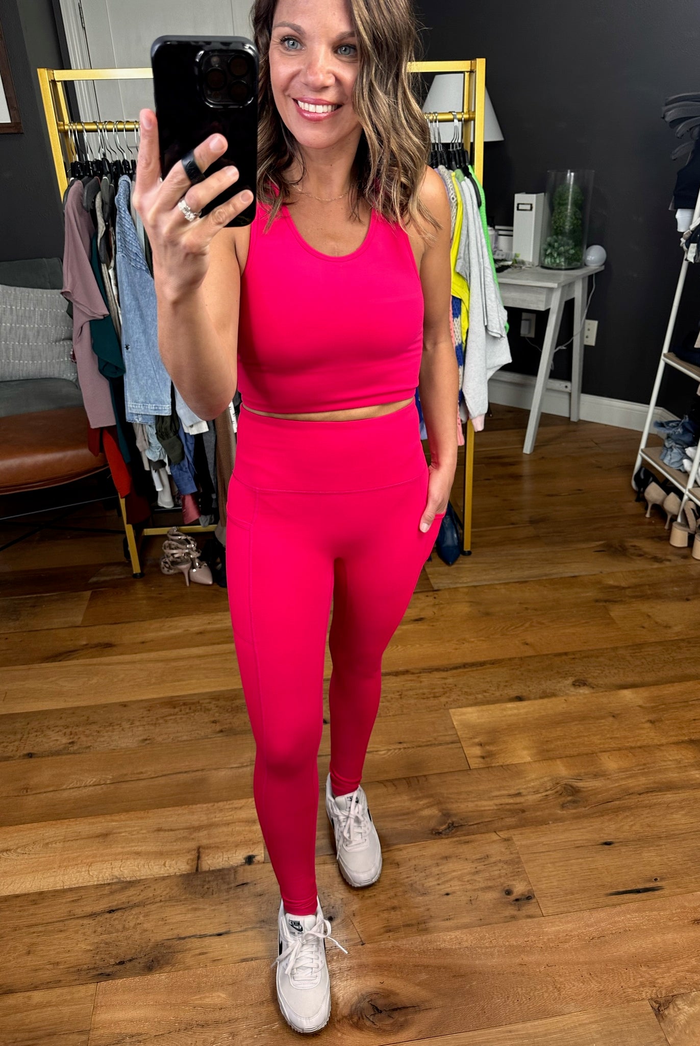 On The Bright Side Legging + Bra Matching Set - Hot-Two Piece Set-Mono B AT8098/APH 8096-Anna Kaytes Boutique, Women's Fashion Boutique in Grinnell, Iowa