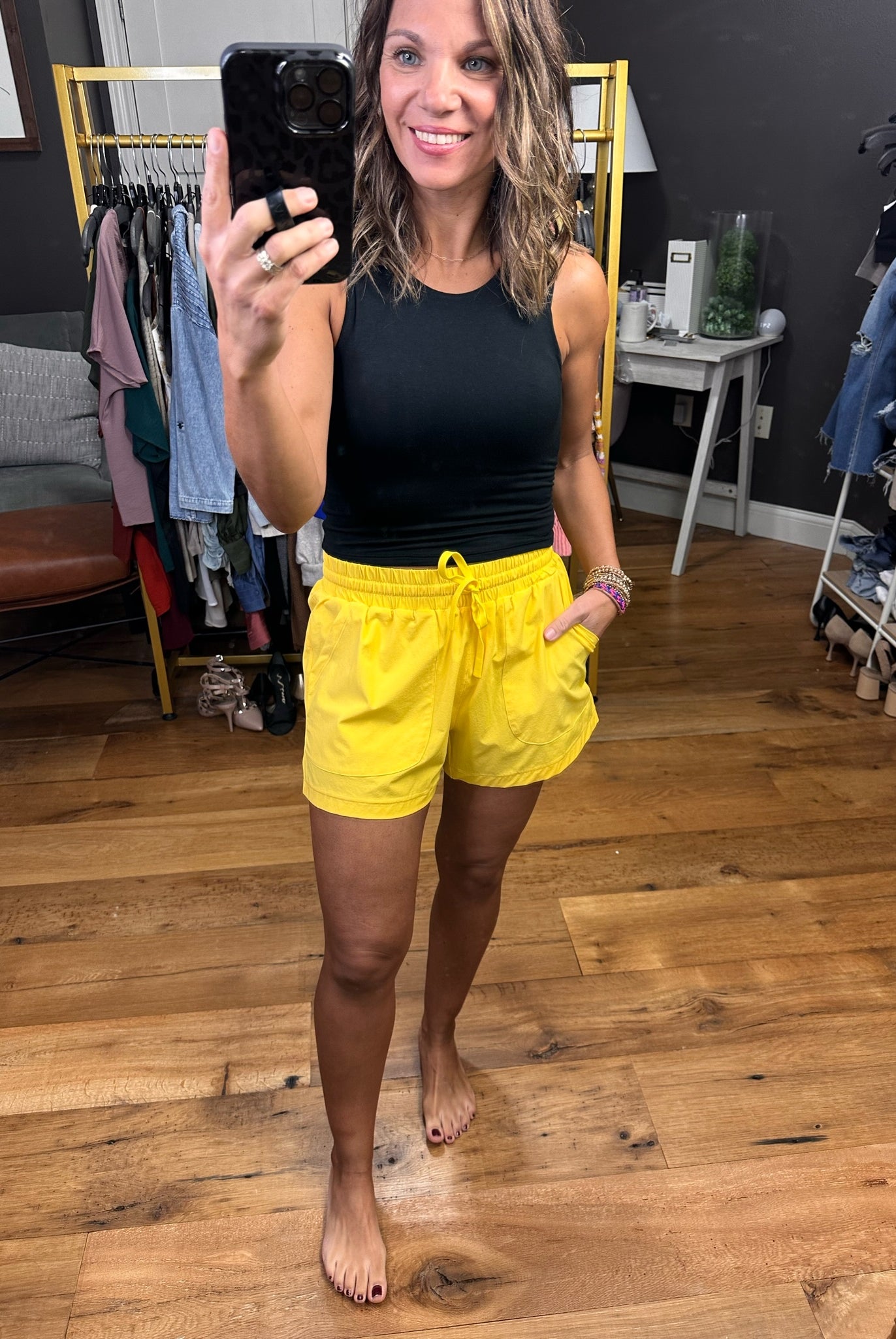 Everyday Summer Pocket Short With Elastic Waist Detail - Multiple Options-Shorts-Mono B-Anna Kaytes Boutique, Women's Fashion Boutique in Grinnell, Iowa