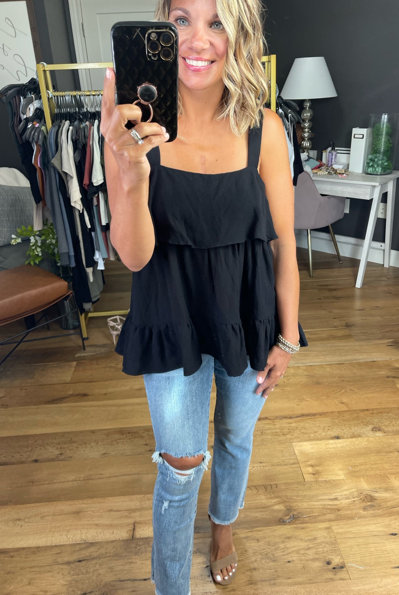 Go Along With It Tiered Top - Multiple Options-Sleeveless-Entro T17474-Anna Kaytes Boutique, Women's Fashion Boutique in Grinnell, Iowa