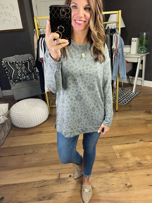 The Naomi Leopard Print Longsleeve With Side Slit Detail - Multiple Options-Be Cool B1033-Anna Kaytes Boutique, Women's Fashion Boutique in Grinnell, Iowa