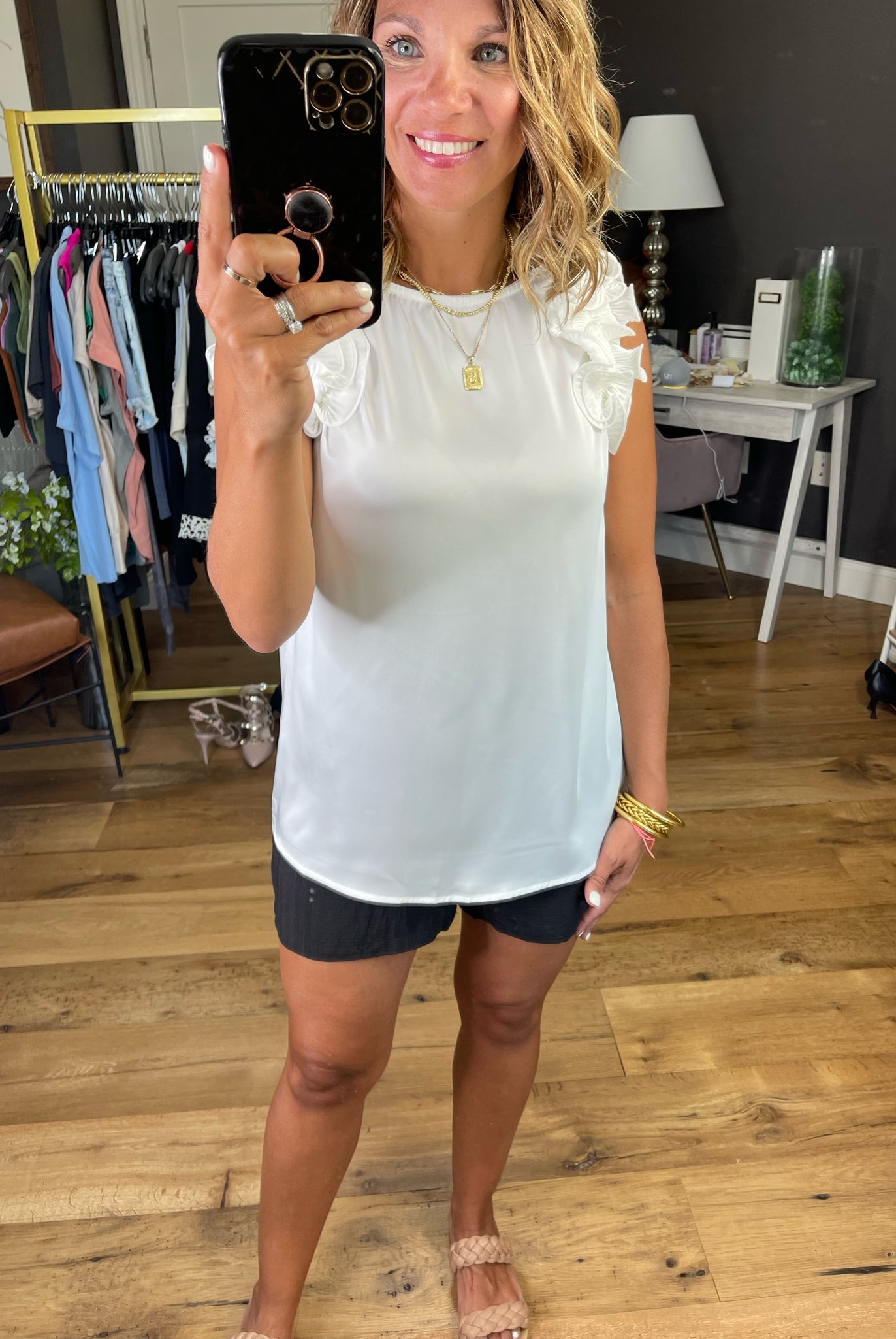 Meet Me At Midnight Statement Sleeve Top - Multiple Options-Short Sleeves-Jodifl B8490-Anna Kaytes Boutique, Women's Fashion Boutique in Grinnell, Iowa