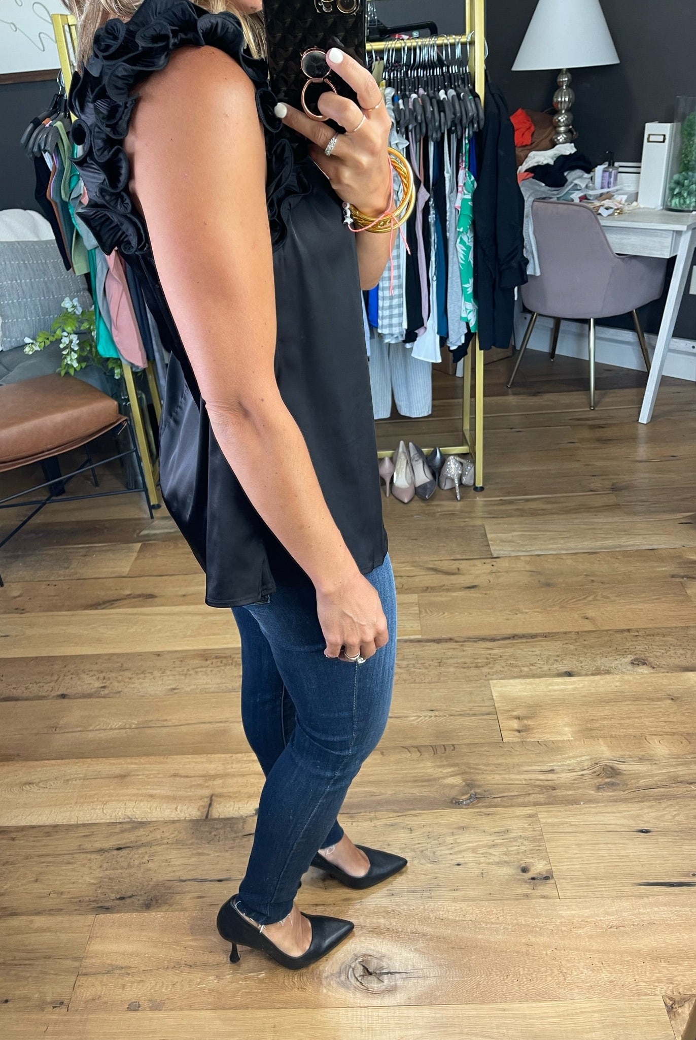 Meet Me At Midnight Statement Sleeve Top - Multiple Options-Short Sleeves-Jodifl B8490-Anna Kaytes Boutique, Women's Fashion Boutique in Grinnell, Iowa