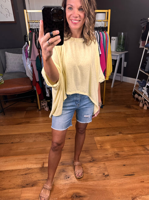 Day Glow Textured Dolman Sleeve Top - Yellow-Bucketlist T1704-Anna Kaytes Boutique, Women's Fashion Boutique in Grinnell, Iowa