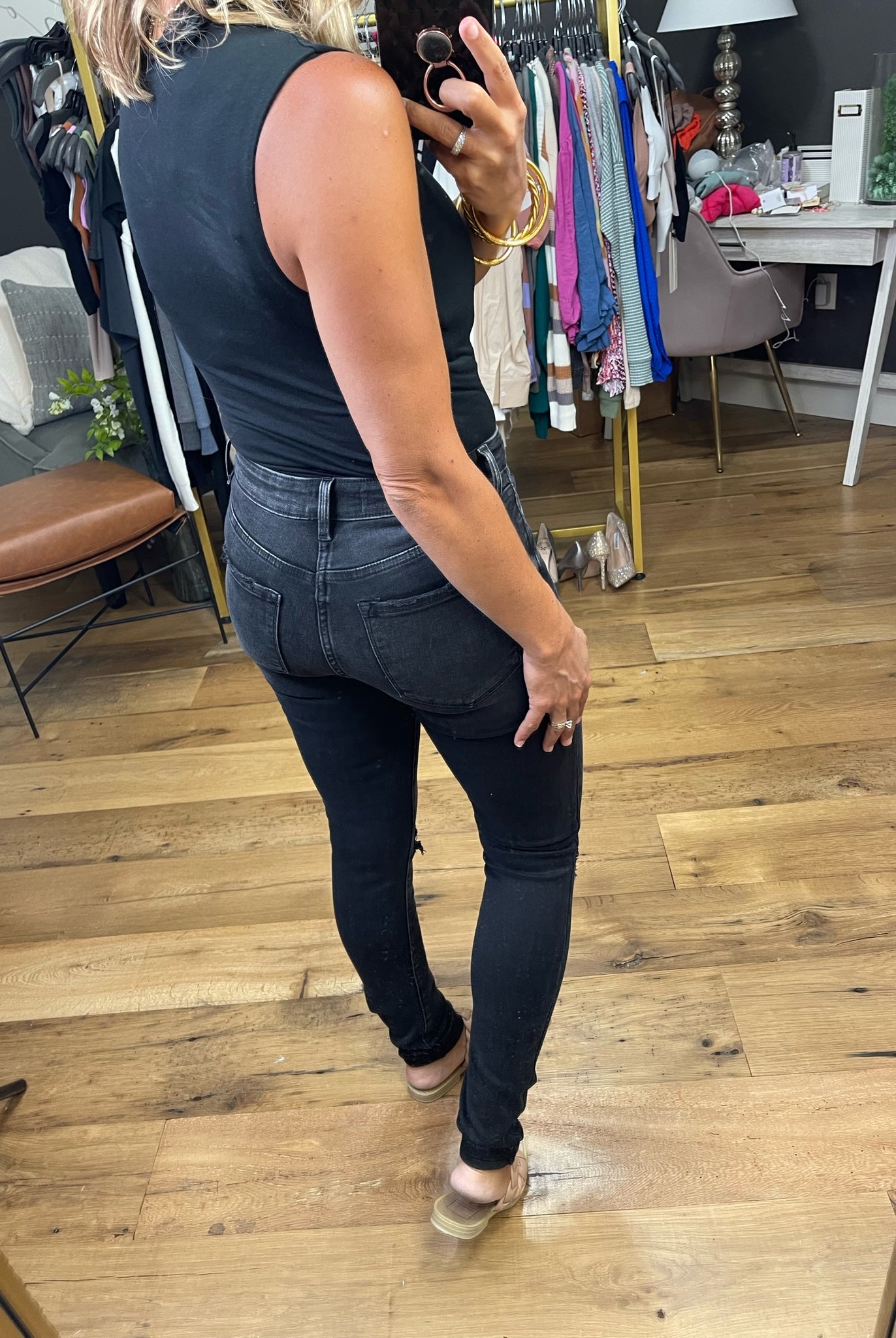 All The Same Double Lined Mockneck Bodysuit - Black-Bodysuits-Dress Forum FT7388-Anna Kaytes Boutique, Women's Fashion Boutique in Grinnell, Iowa